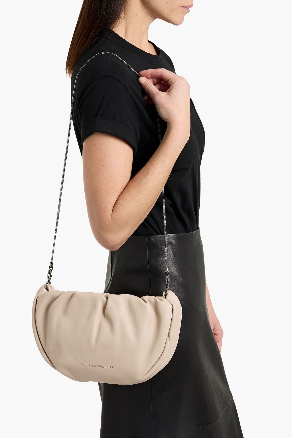 BRUNELLO CUCINELLI Brioche leather shoulder bag | THE OUTNET