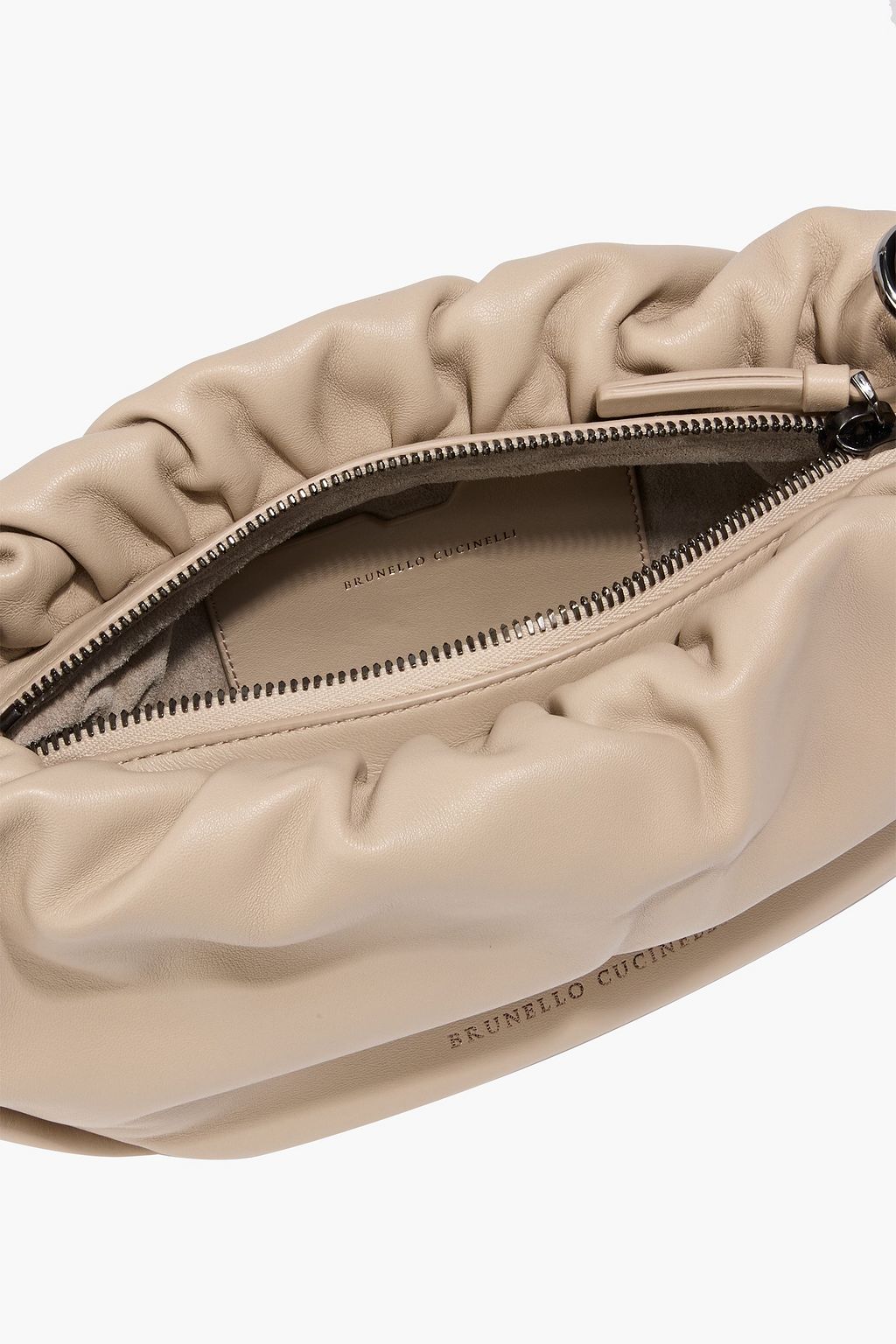 BRUNELLO CUCINELLI Brioche leather shoulder bag | THE OUTNET