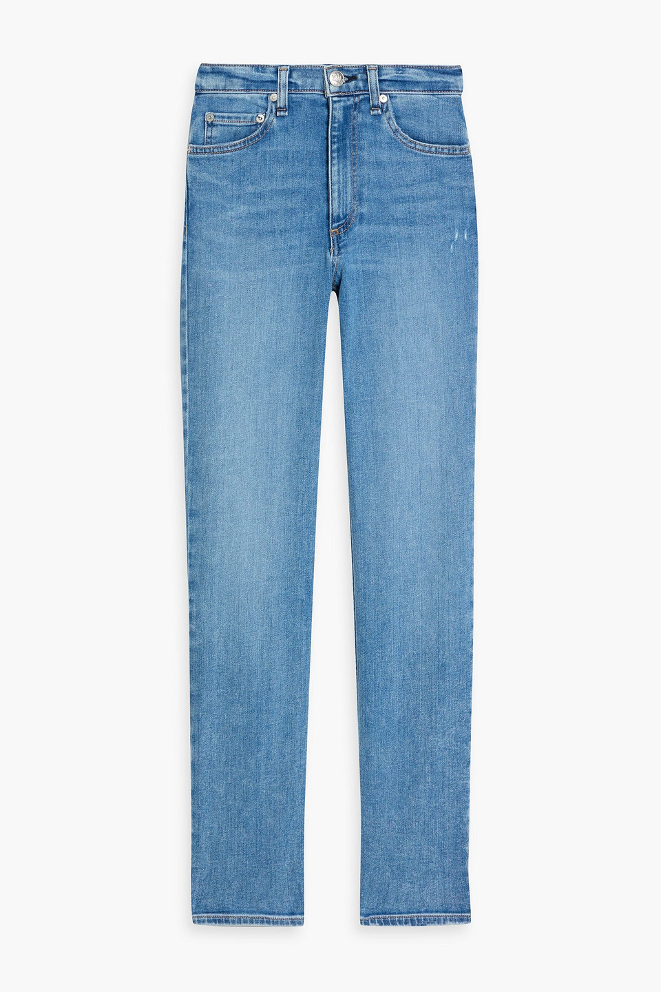 rag & bone - flexi harlow high-rise straight-leg jeans - blue - 23