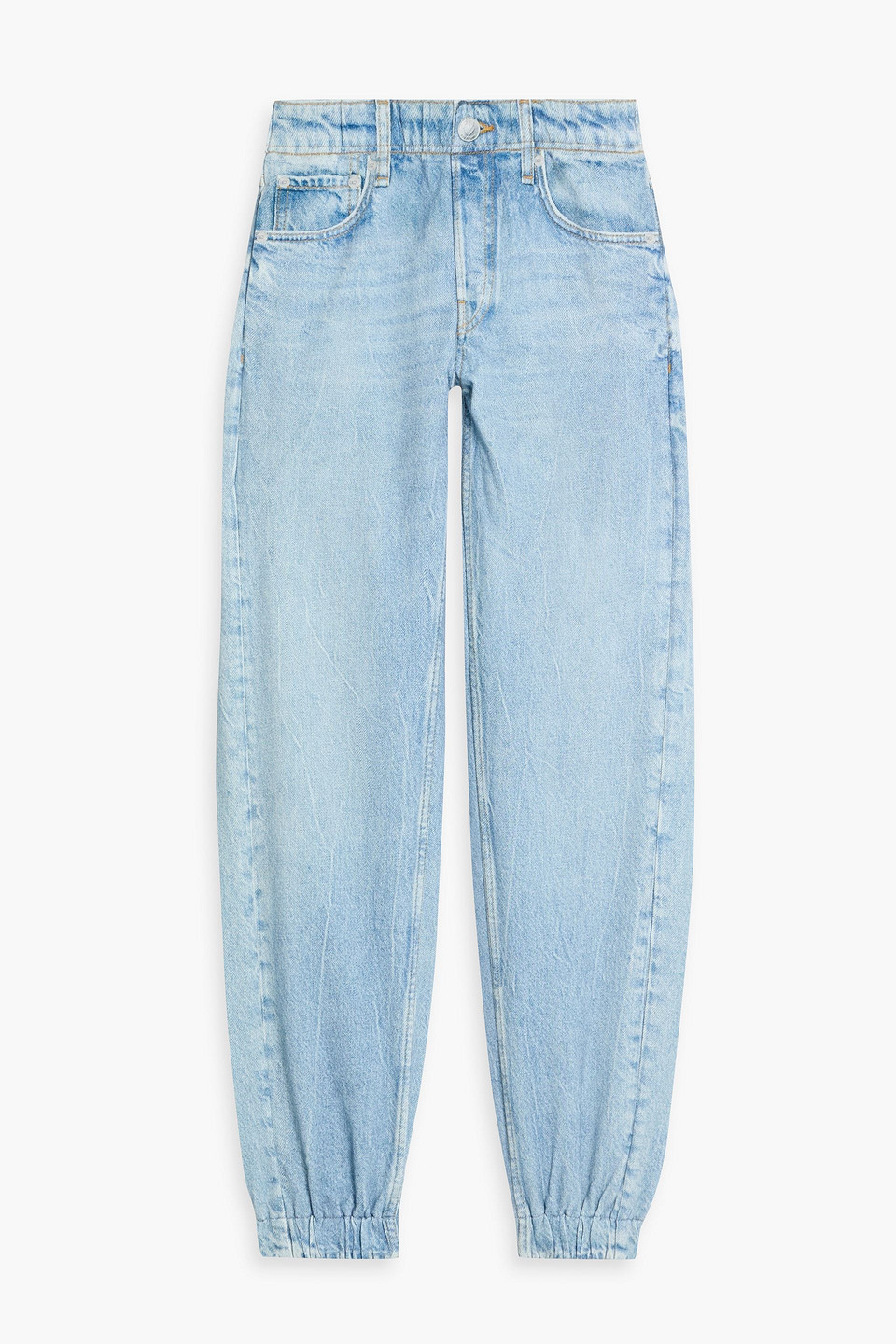 Rag & Bone Miramar Denim-effect Print French Cotton-terry Track Pants In Blue