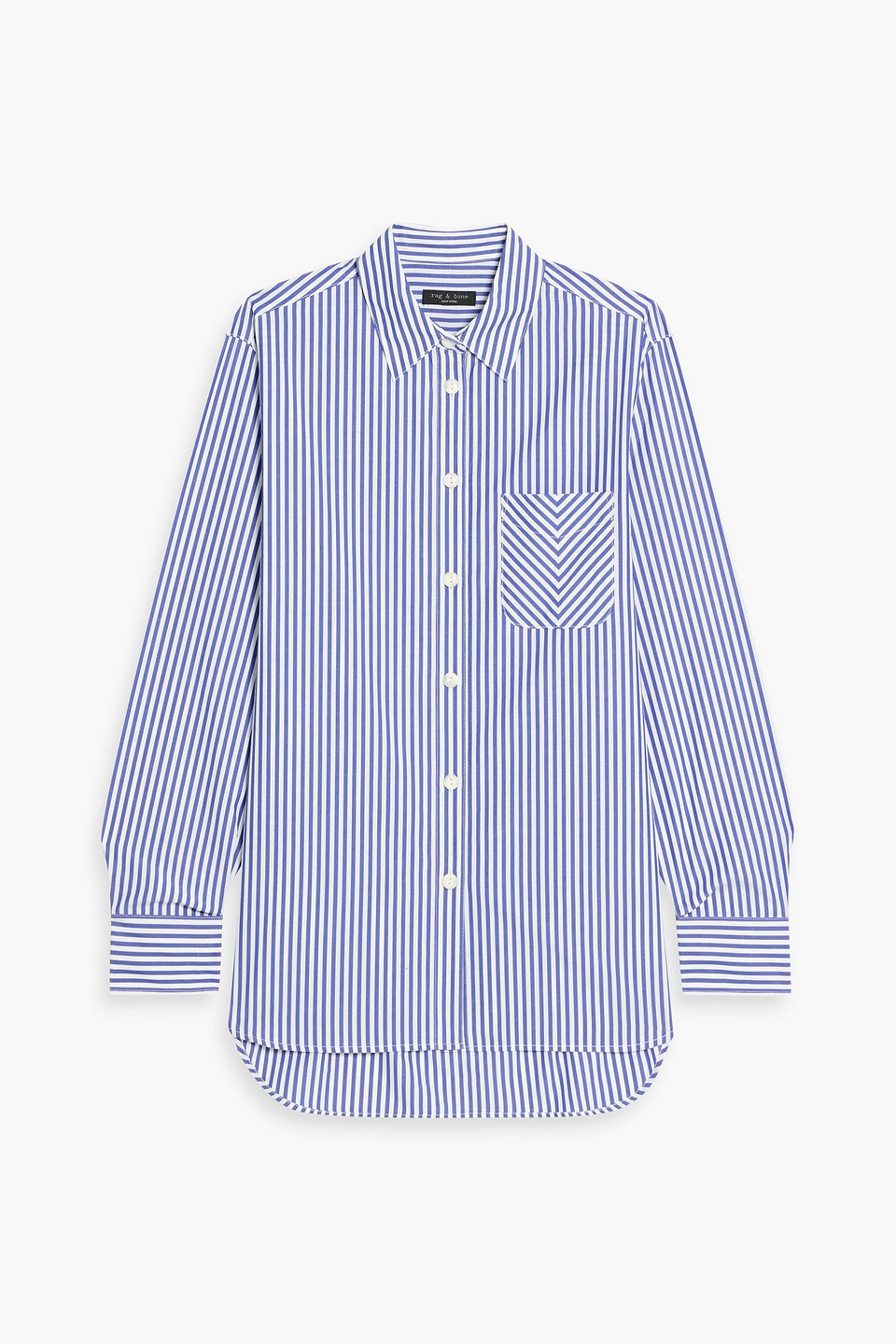 Rag & Bone Maxine Striped Cotton-poplin Shirt In Blue