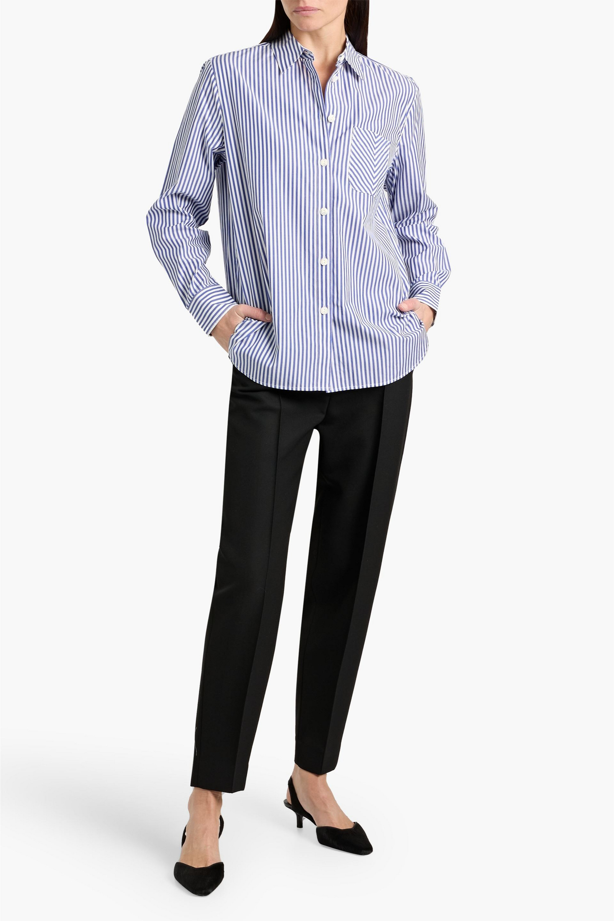 rag & bone Maxine striped cotton-poplin shirt