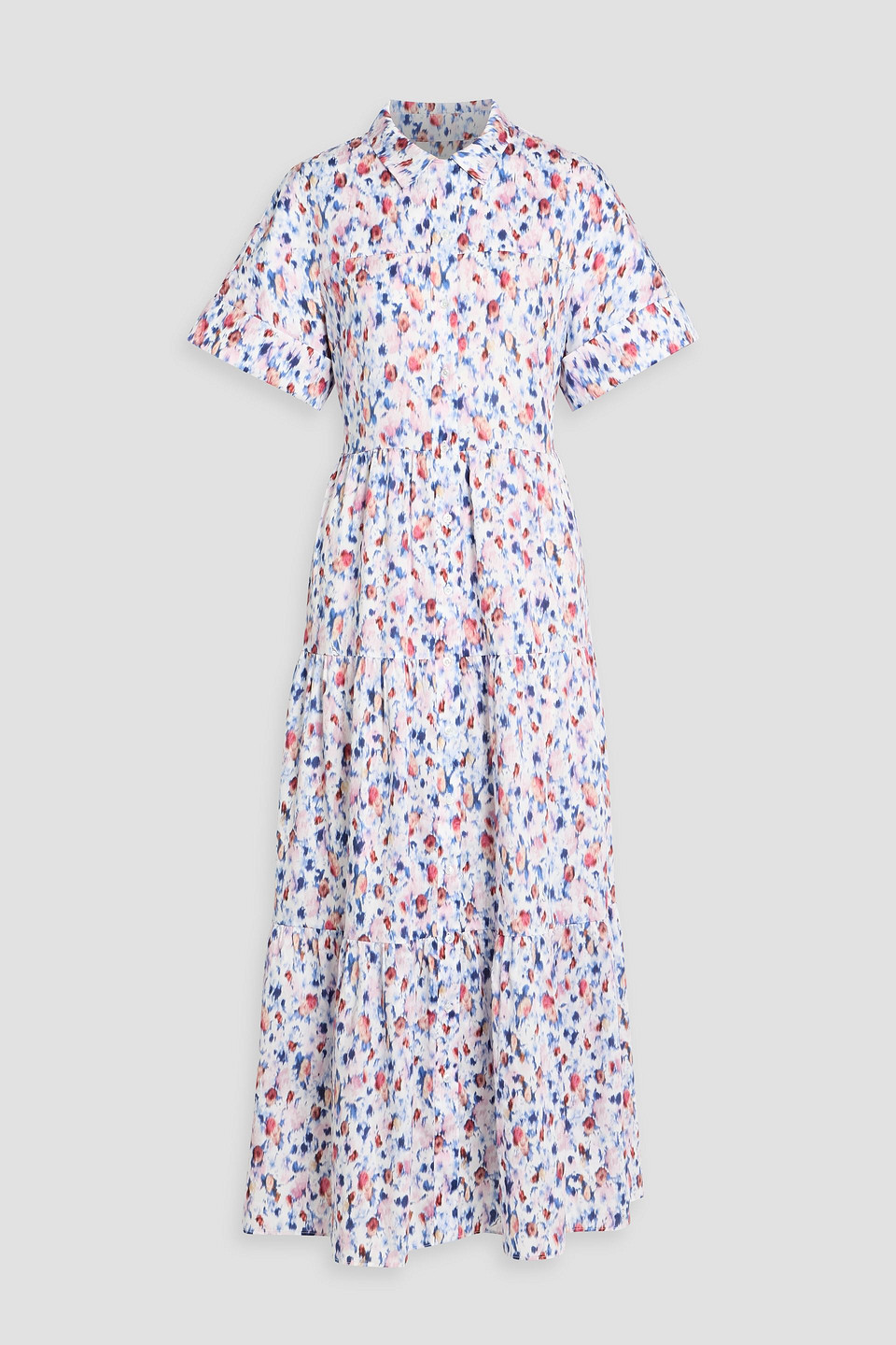 Erdem Floral-print Cotton-poplin Maxi Shirt Dress In White