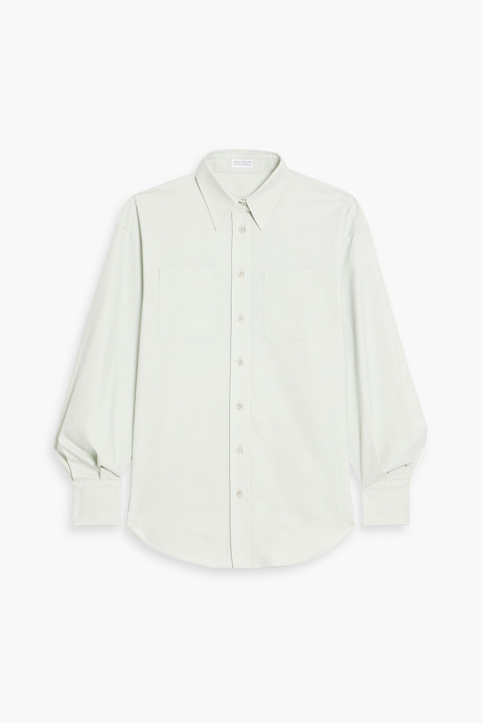 Brunello Cucinelli Cotton Oxford Shirt In Green