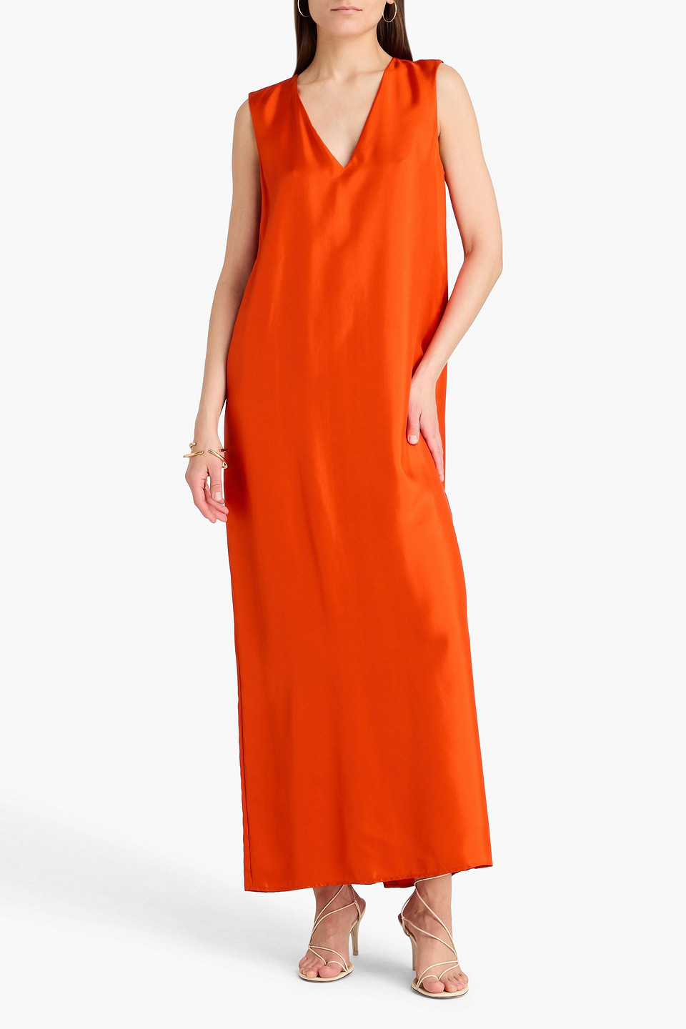  Róhe - Maxikleid Aus Seiden-twill - Orange - De 36 