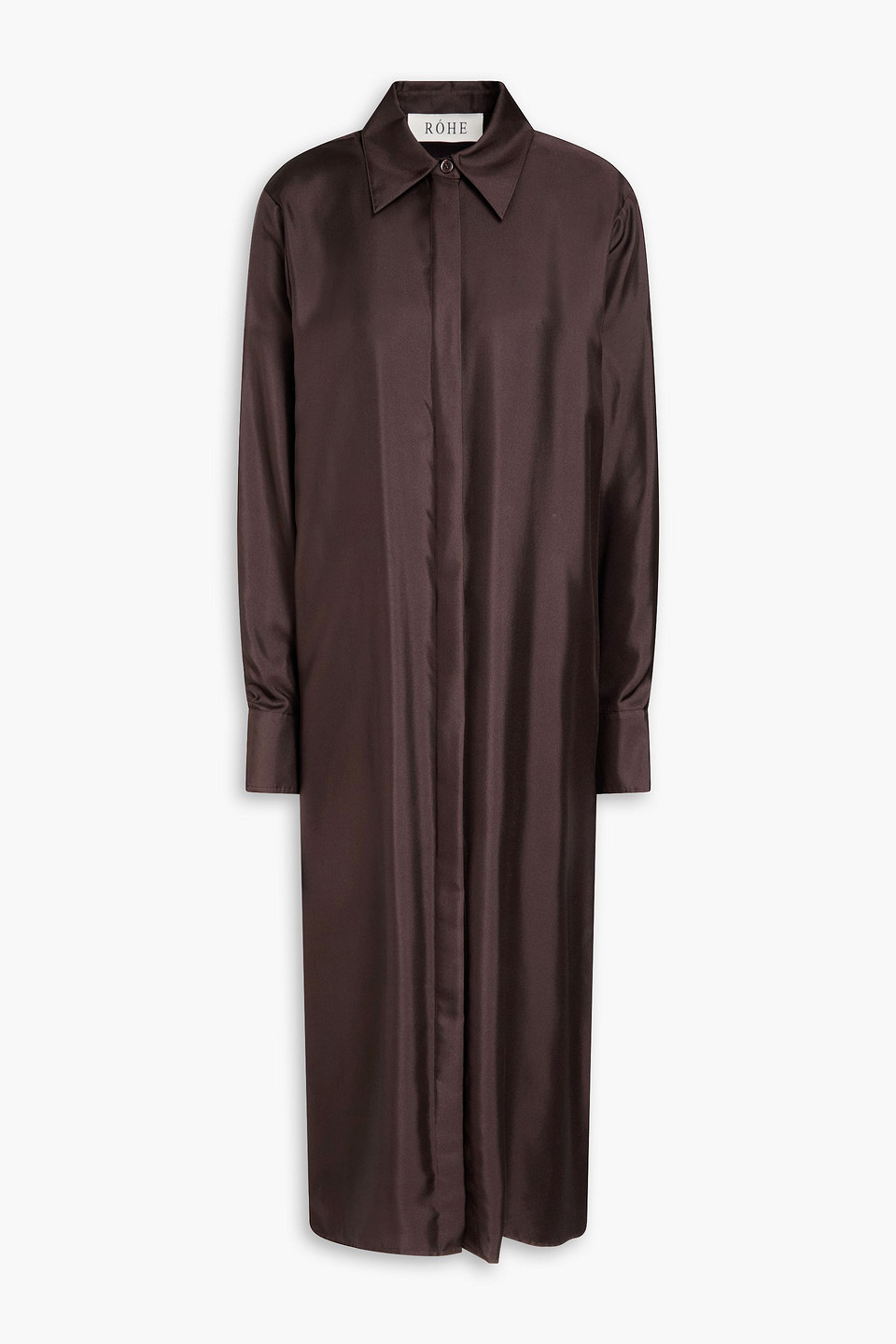 Rohe Cutout Silk-twill Midi Shirt Dress In Multi