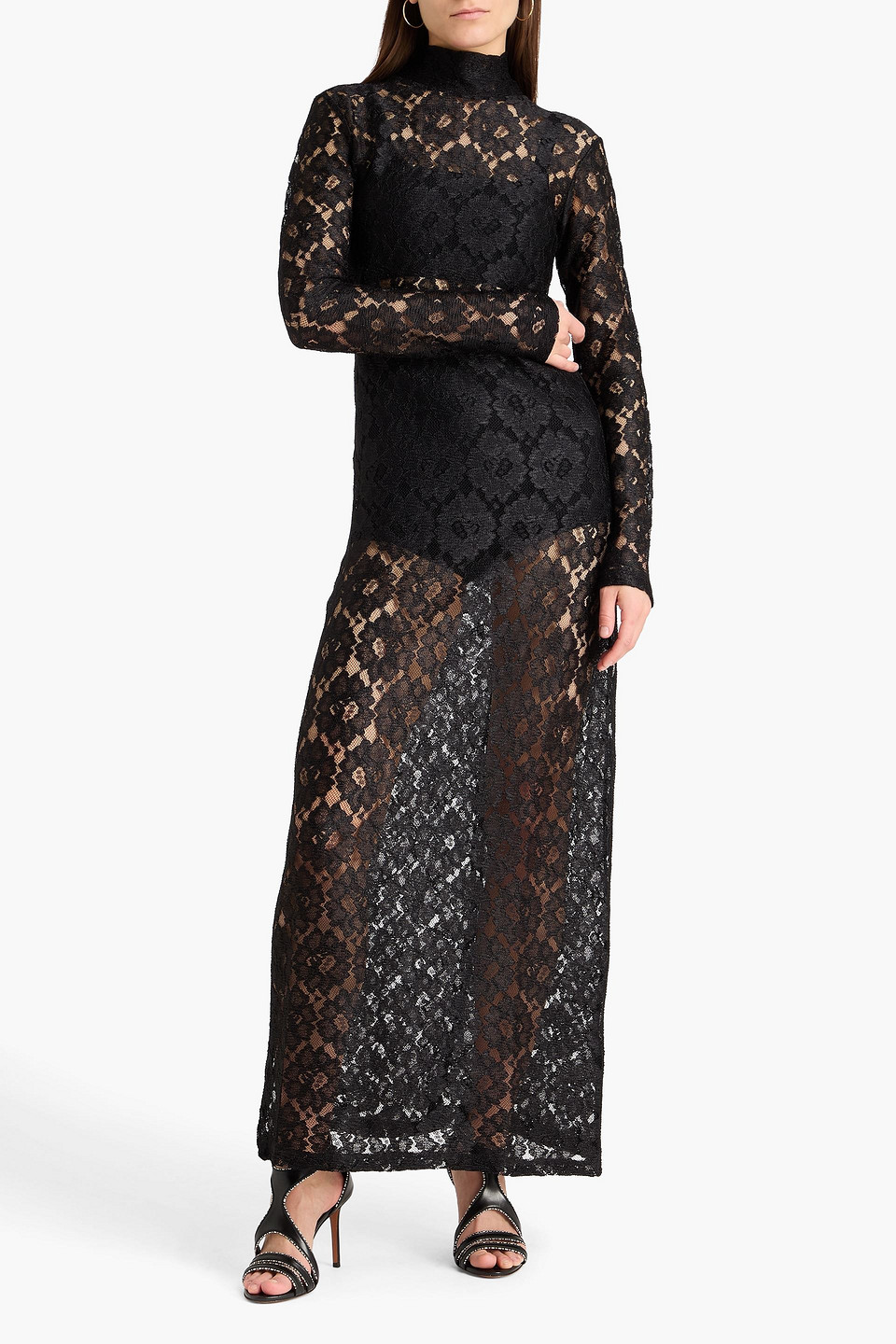  Róhe - Maxikleid Aus Stretch-spitze - Schwarz - De 34 