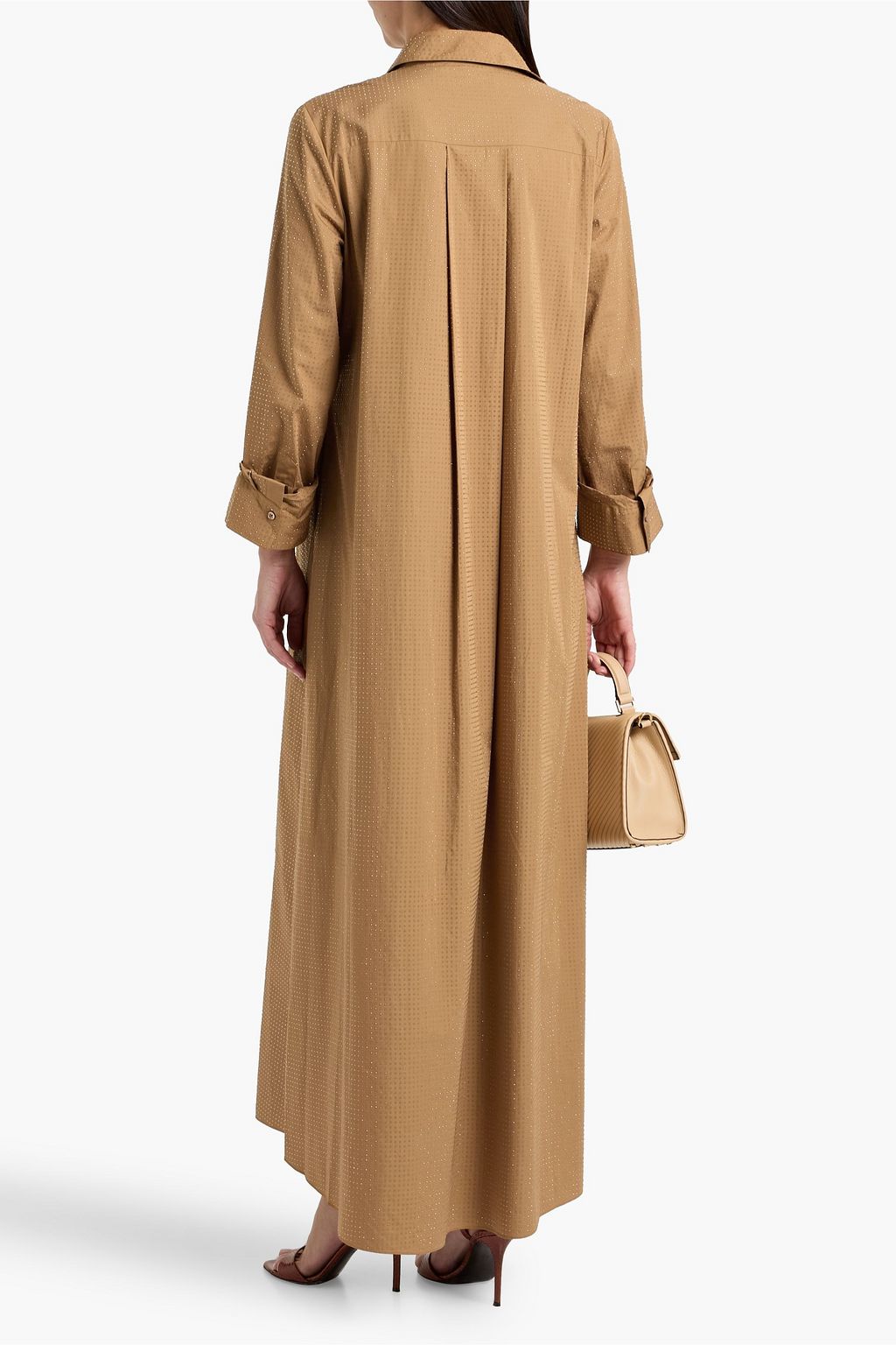TWP Jenny's Gown crystal-embellished cotton-poplin maxi shirt