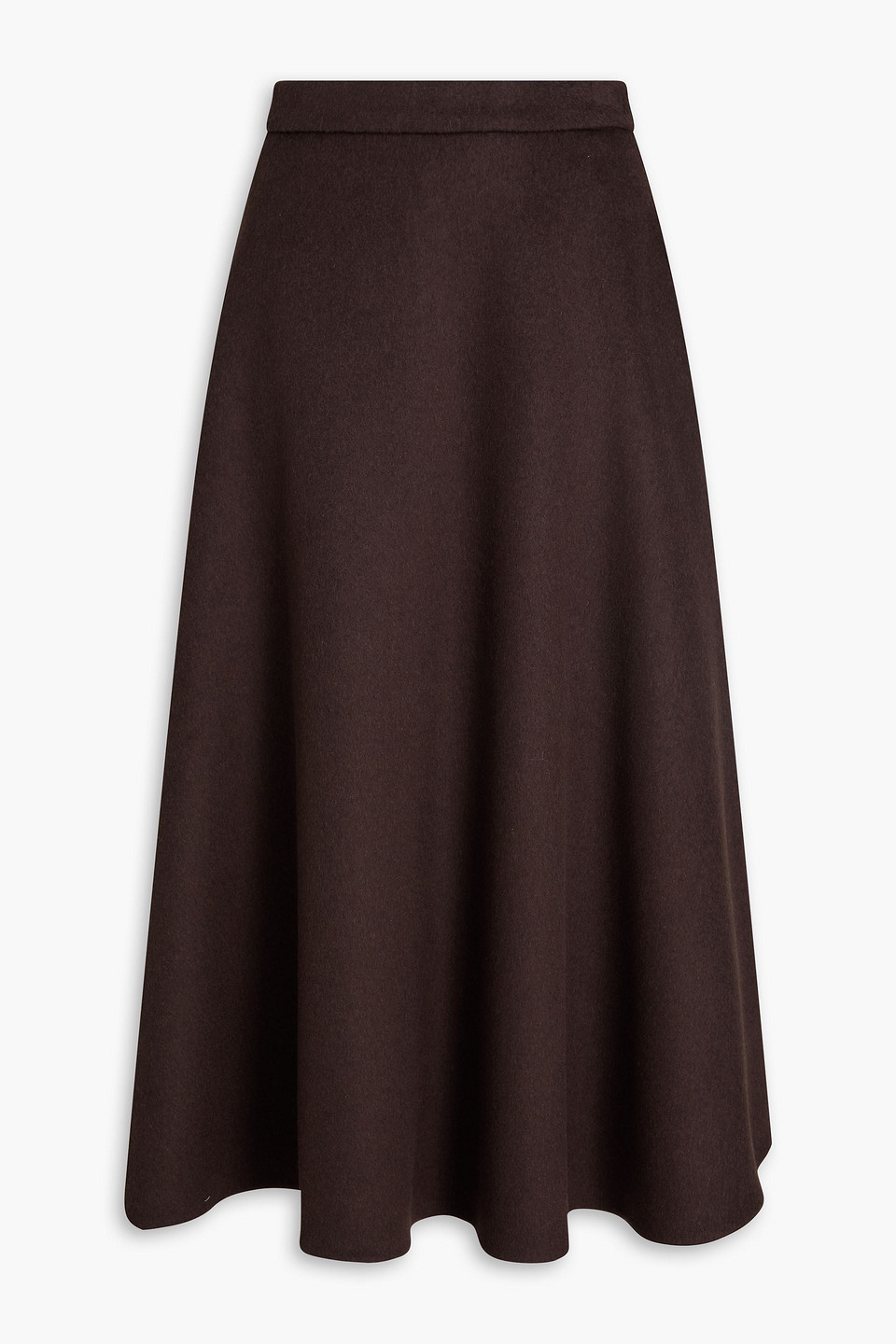 Rohe Wool-blend Felt Midi Skirt In Brown