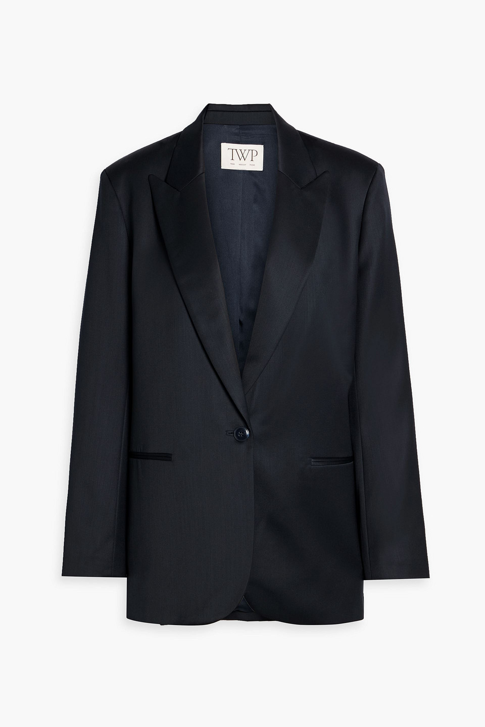 twp - girl boy girl wool-satin blazer - blue - l