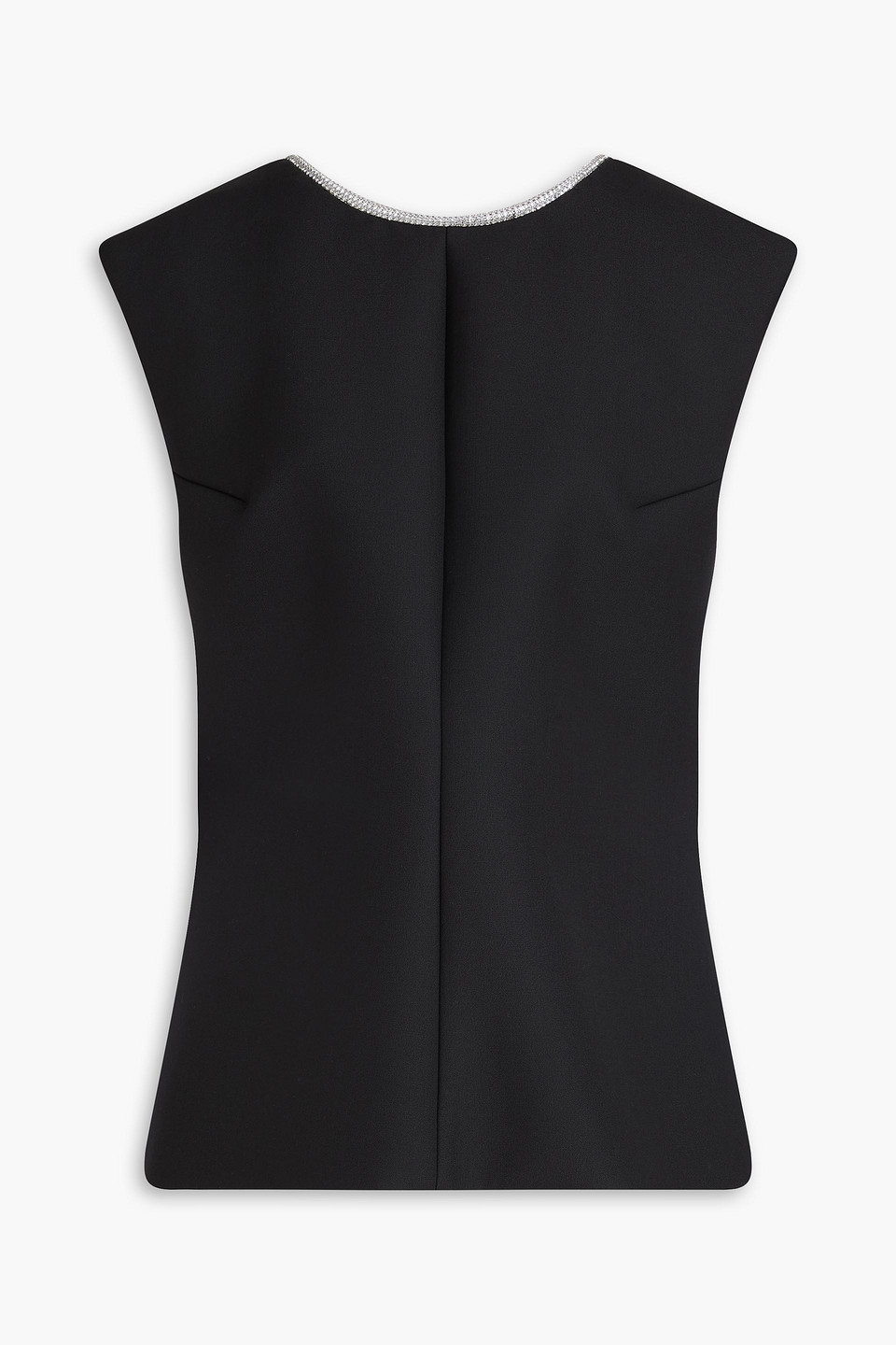 róhe - crystal-embellished grain de poudre wool-blend top - black - de 34
