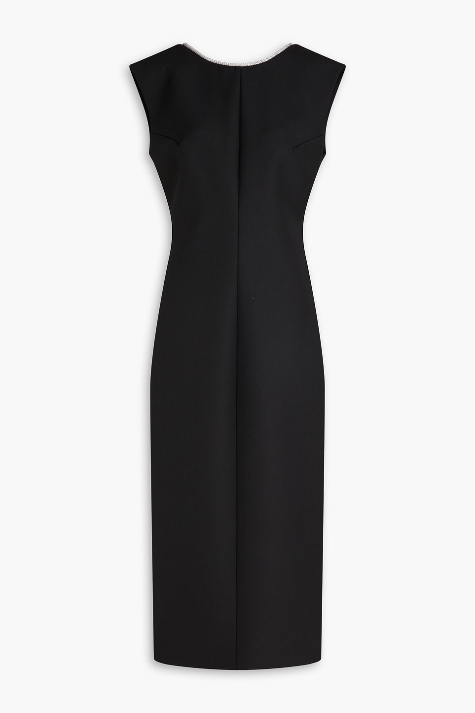 róhe - crystal-embellished grain de poudre wool-blend maxi dress - black - de 36