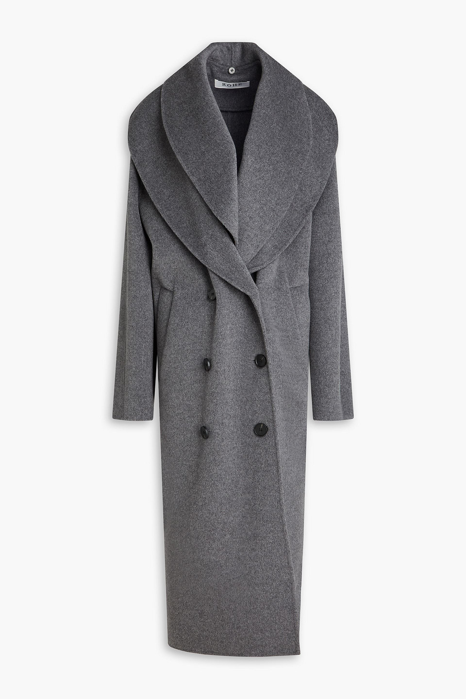 Rohe Double-breasted Layered Wool And Cashmere-blend Coat In Gray