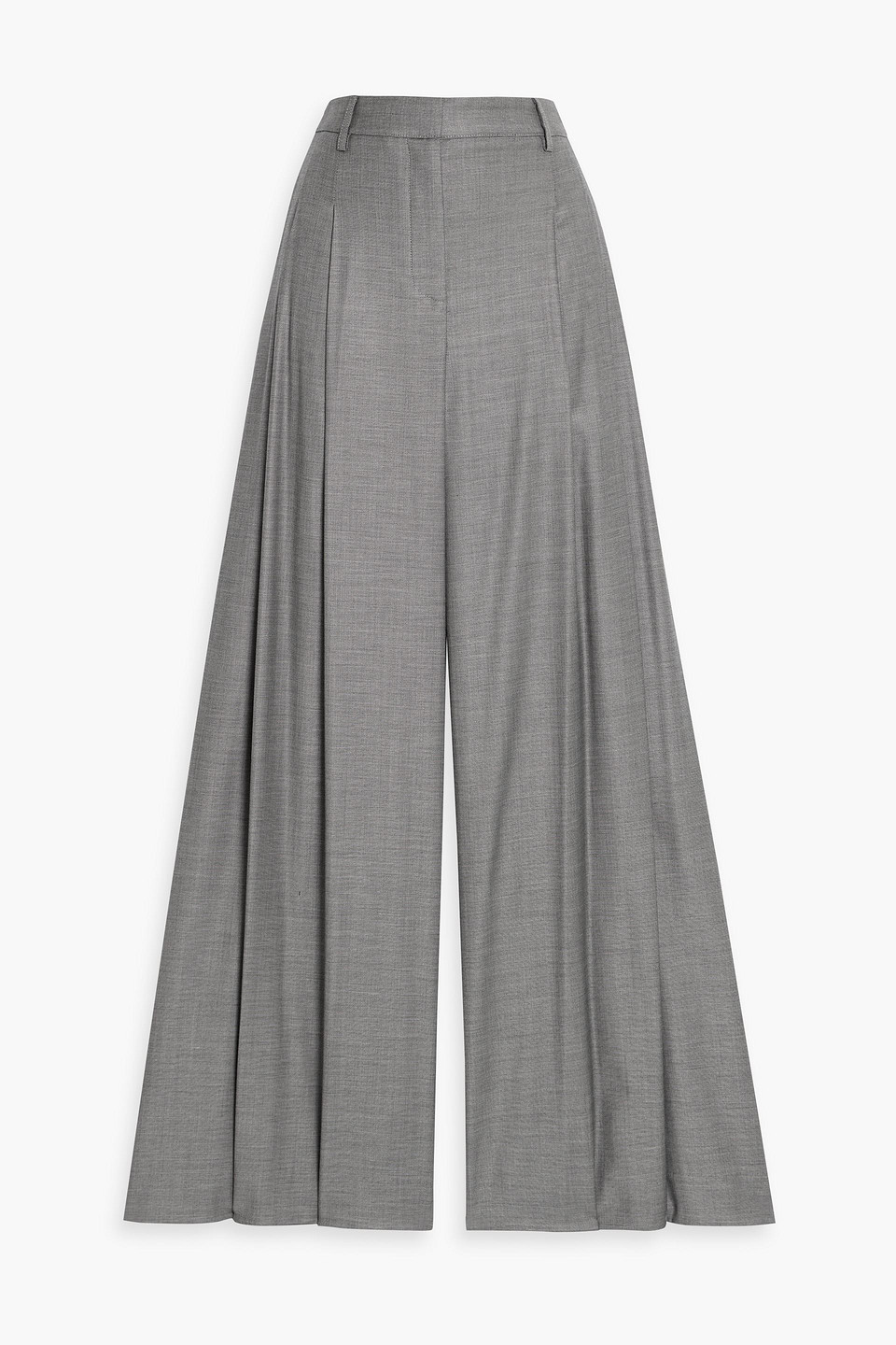 twp - next didi pleated wool-blend crepe wide-leg pants - gray - us 0