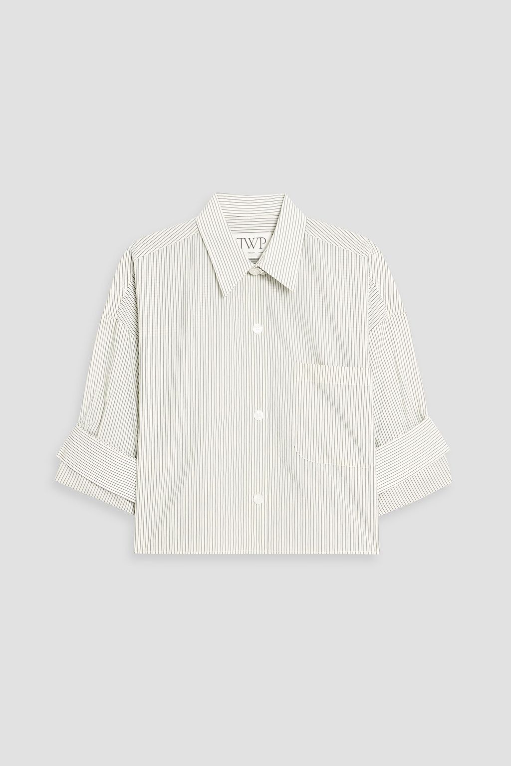 TWP Next Ex cropped striped cotton-poplin shirt | THE OUTNET TWP Next Ex cropped striped cotton-poplin shirt | THE OUTNET