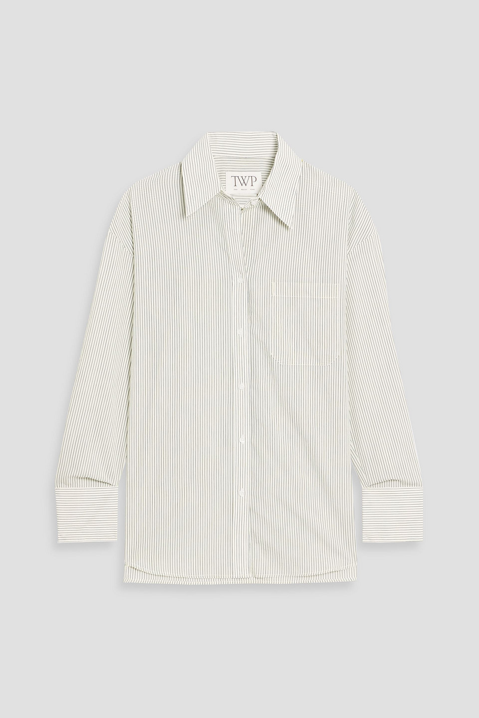 twp - big joe striped cotton-blend poplin shirt - white - xxs