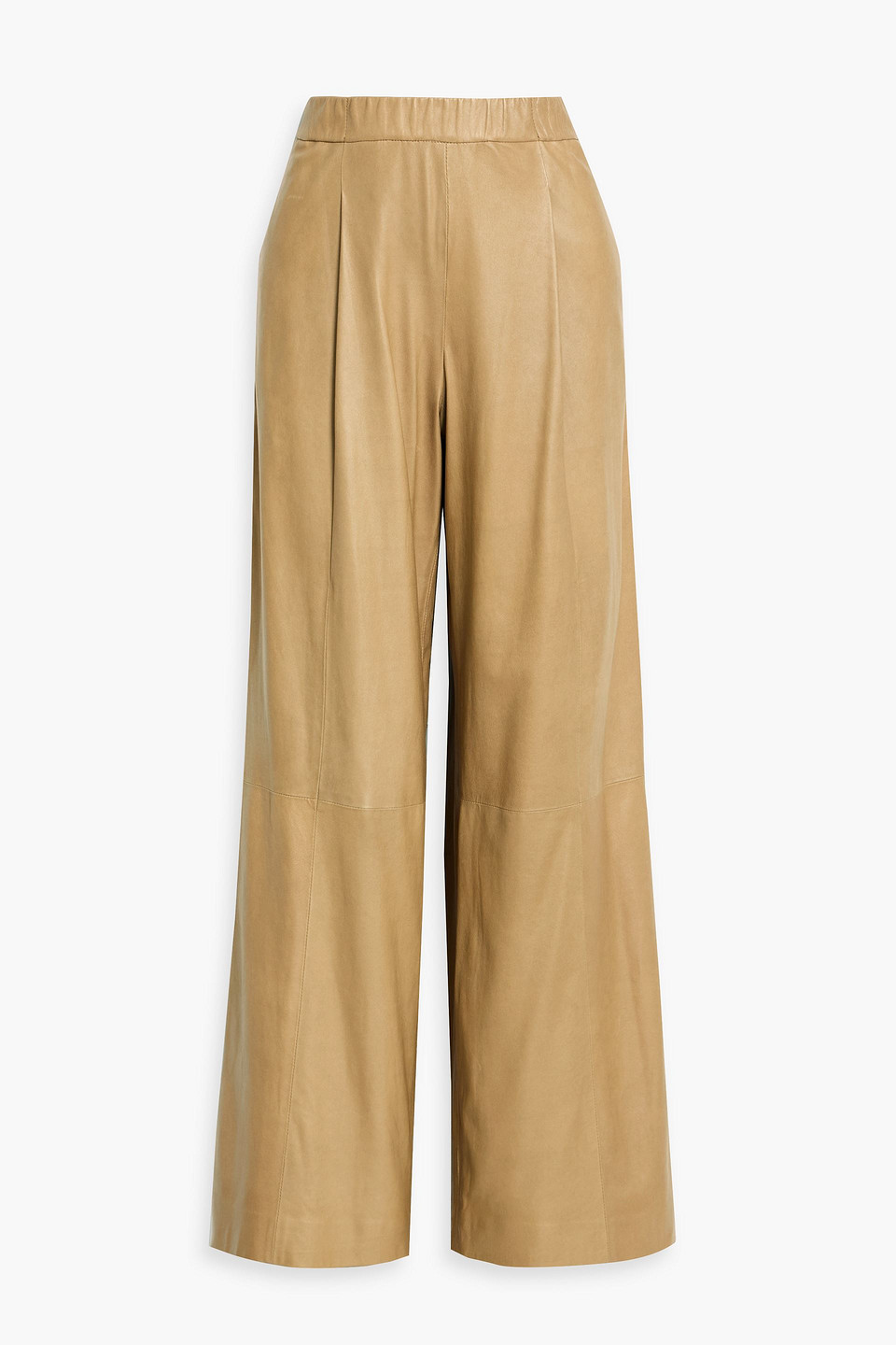 Twp Eva Leather Wide-leg Pants In Brown