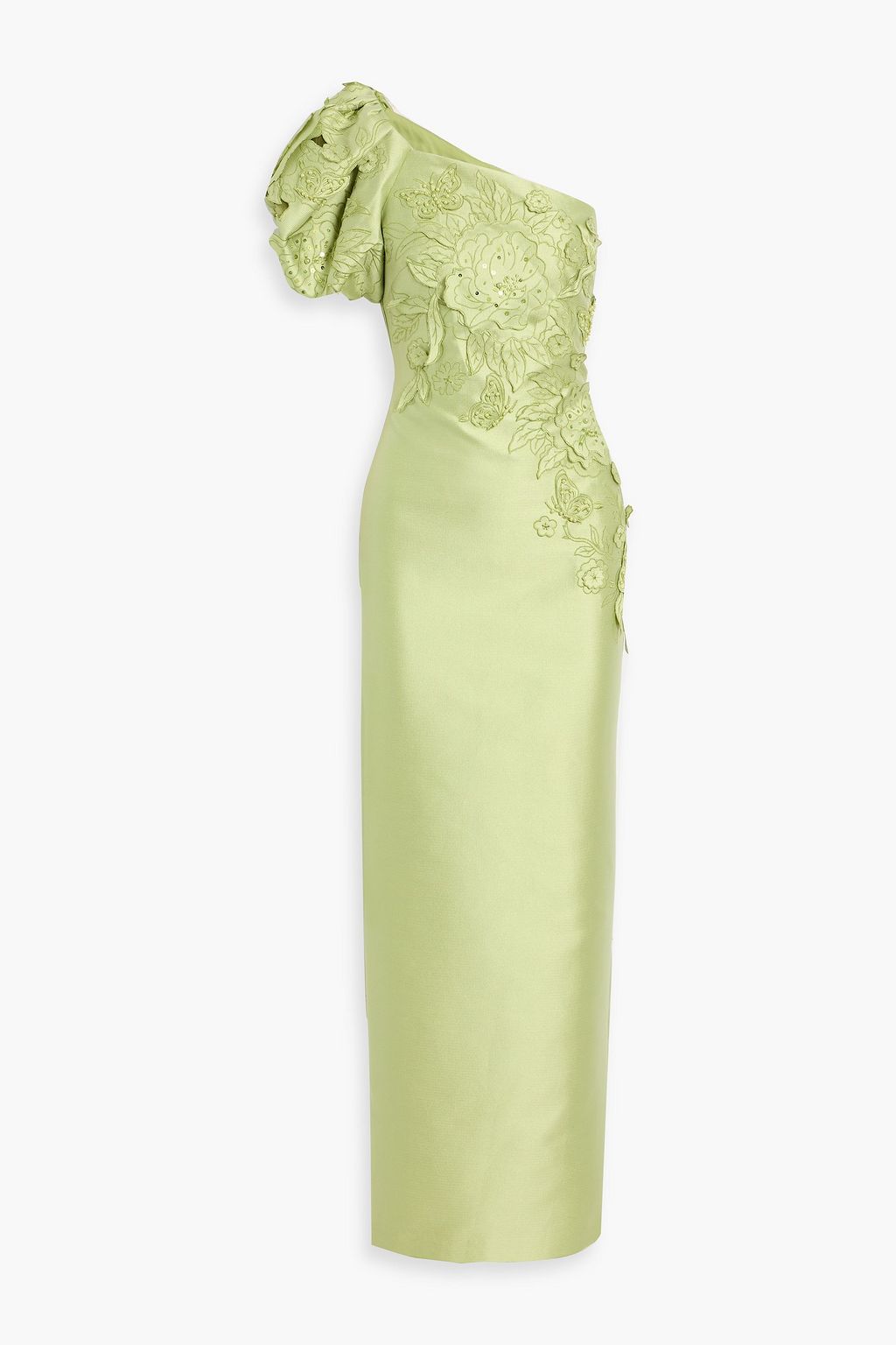 mint green dress size 16 Champagne Chat One Shoulder Maxi Dress Green main image 0