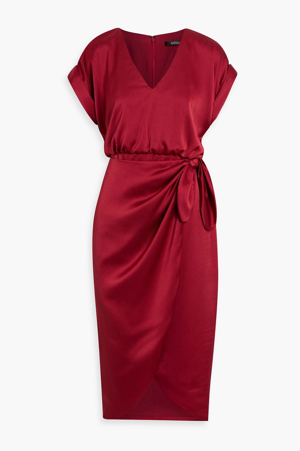 princess polly baby blue dress Cathy Satin V-Neck Midi Dress - Burgundy main image 1