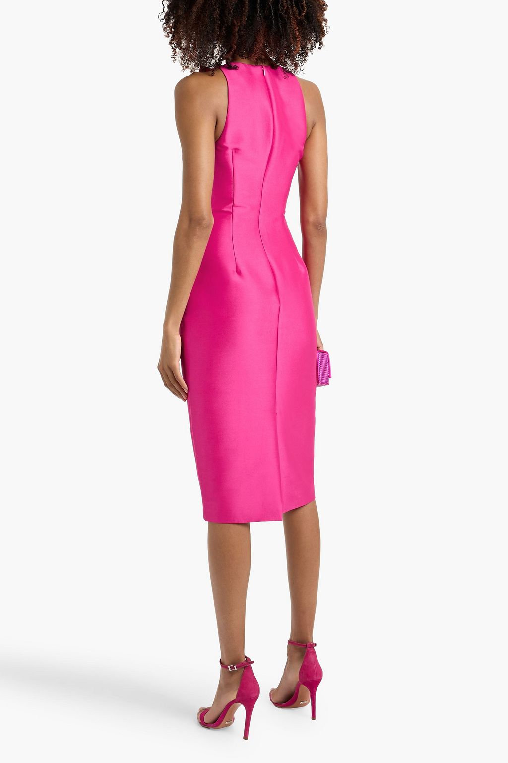 sachin and babi light blue dress BADGLEY MISCHKA Floral-appliquéd satin-twill dress