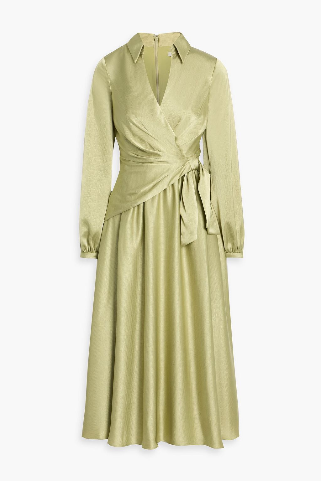 BADGLEY MISCHKA Bow-detailed hammered-satin midi dress | THE OUTNET BADGLEY MISCHKA Bow-detailed hammered-satin midi dress | THE OUTNET