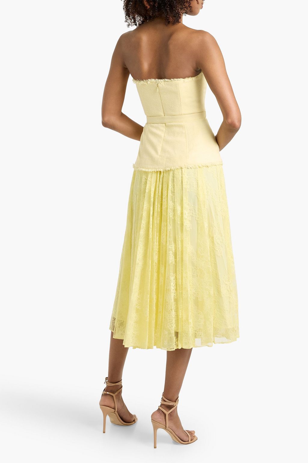 slim fit dress slacks Badgley Mischka Pleated Ruffle Fan Flared Mikado Gown EG4416 main image 0