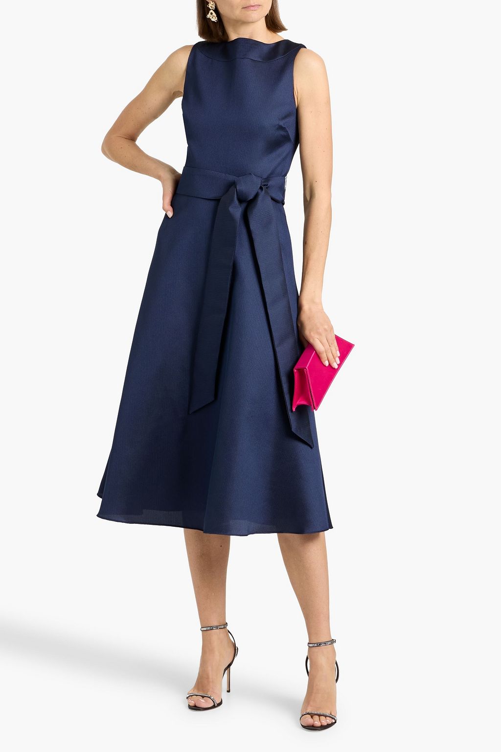badgley mischka imitation pearl-embellished cocktail dress Badgley Mischka Imitation Pearl-Embellished Floral Cut-Out Coc