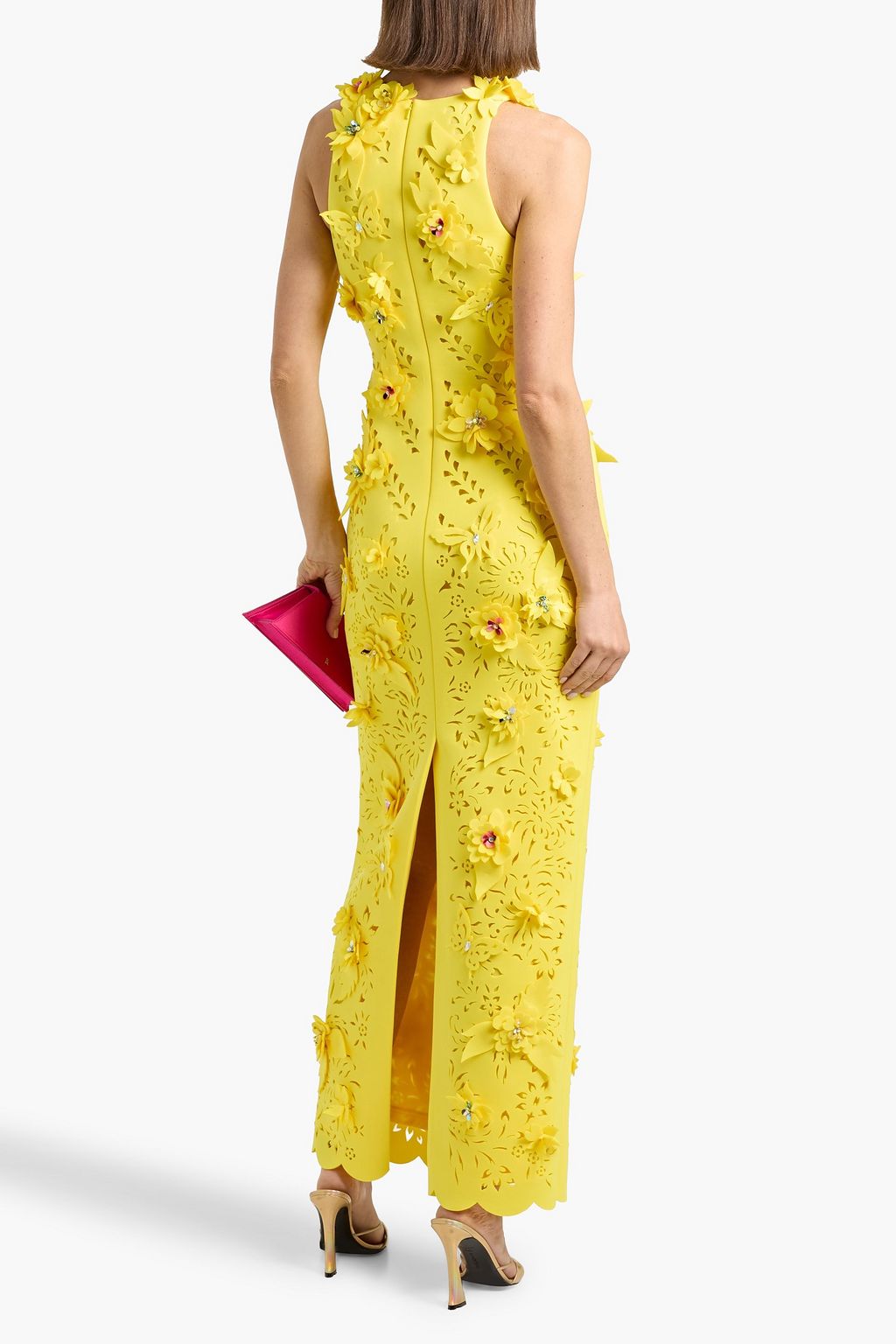 badgley mischka laser-cut floral fit-&-flare dress Badgley Mischka Laser Cut Scuba Cocktail Dress
