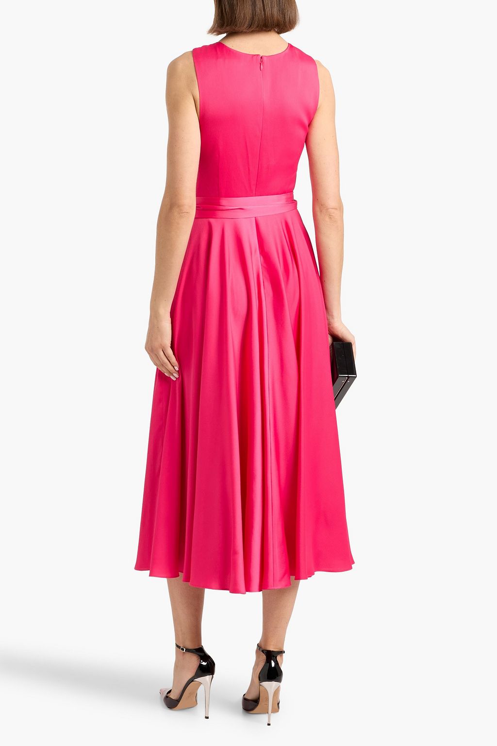 chinese dress ladies Kirsten Sleeveless Boatneck A-Line Midi Dress by Jewel Badgley Mischka