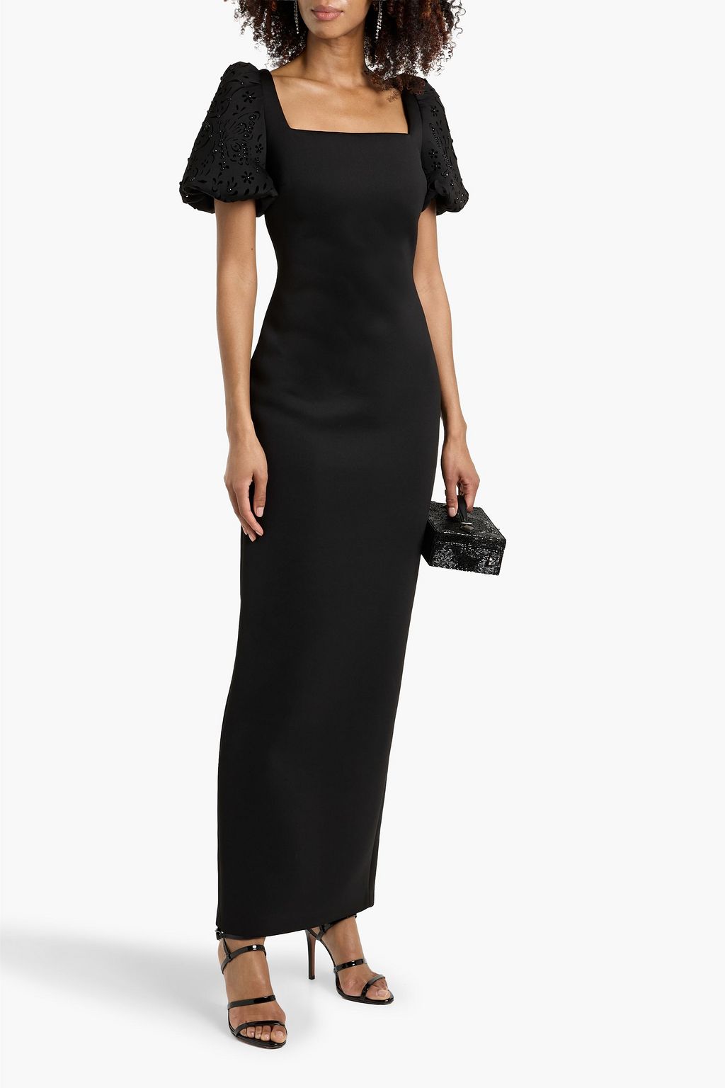 blue dress for baby girl Badgley Mischka Women's Brocade & Crepe Strapless Gown - Black Gold