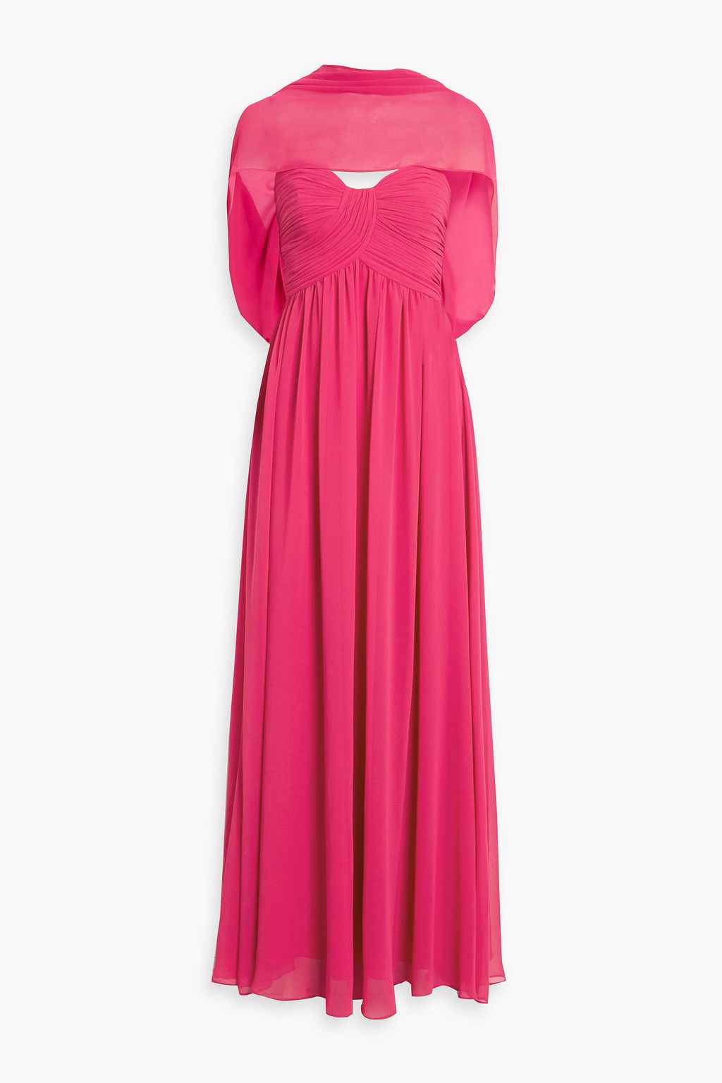 white christmas dresses Strapless Pink Chiffon Prom Gown with Slit – Runway Catalog
