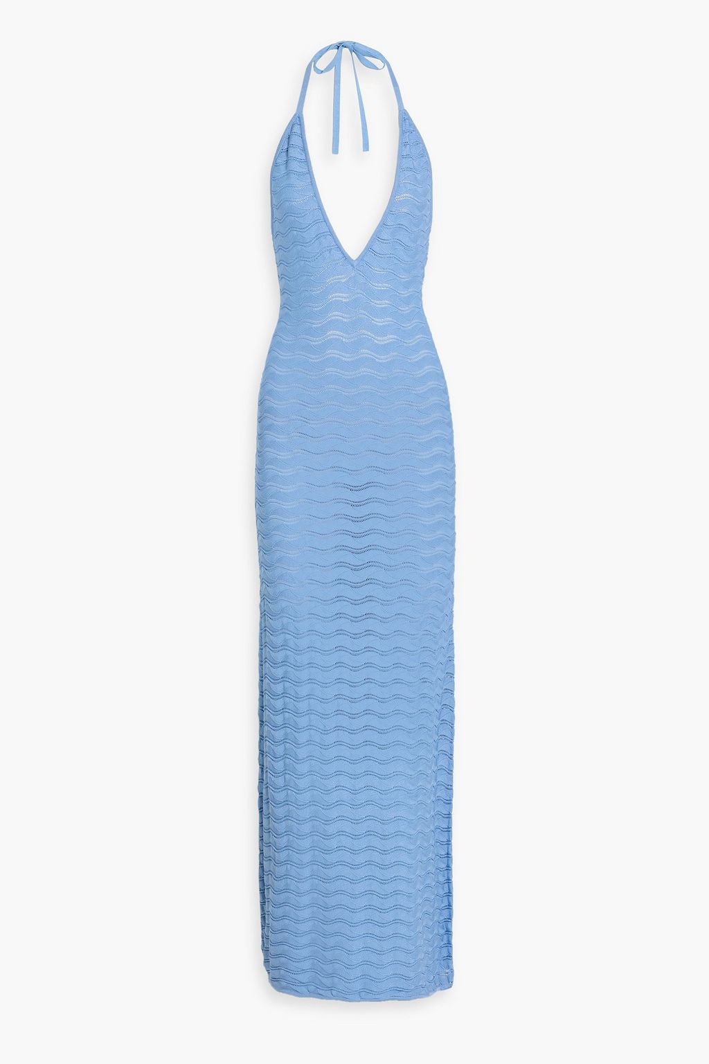 RONNY KOBO Yael pointelle-knit halterneck maxi dress | THE OUTNET