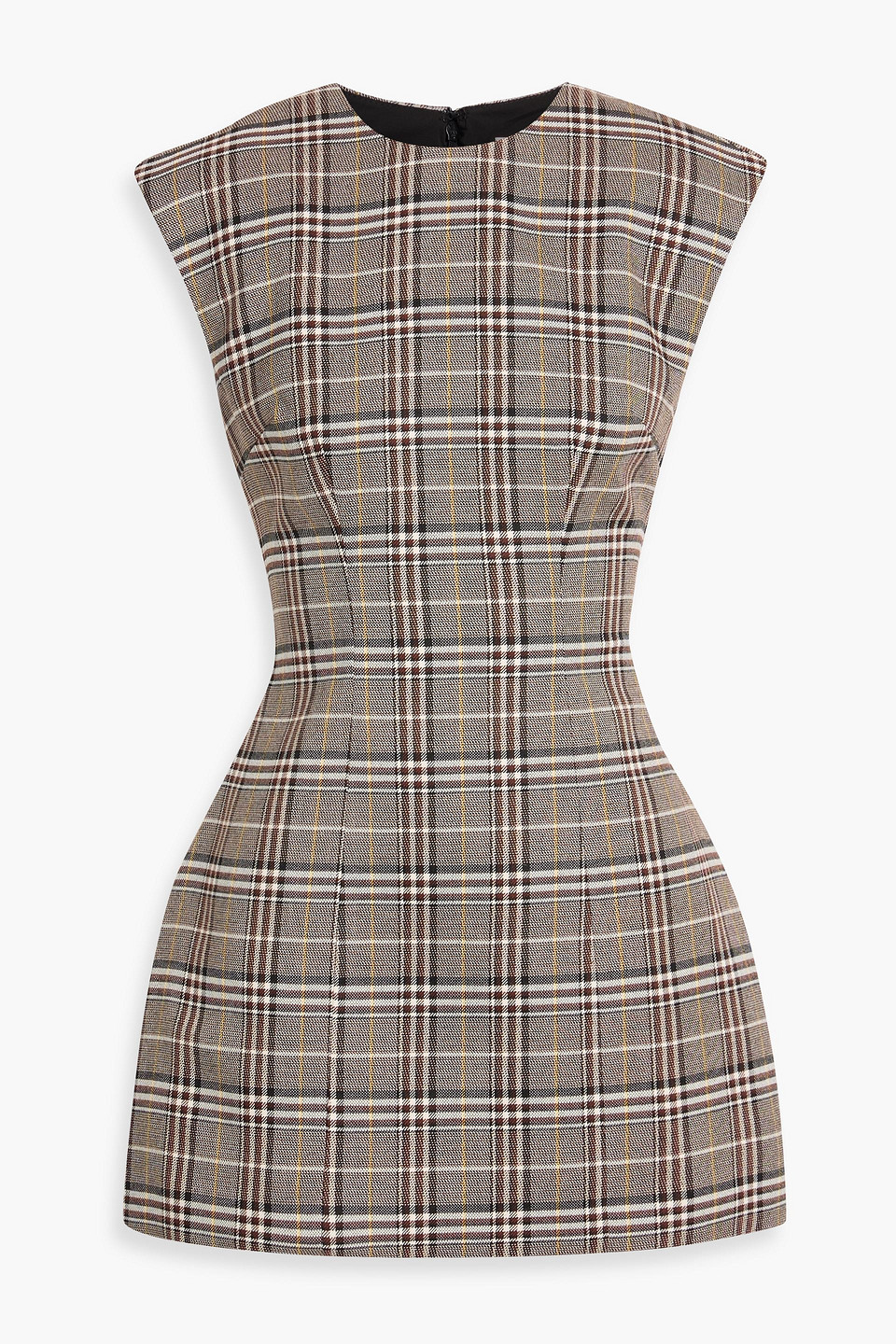 ronny kobo - wolverton checked jacquard mini dress - brown - s