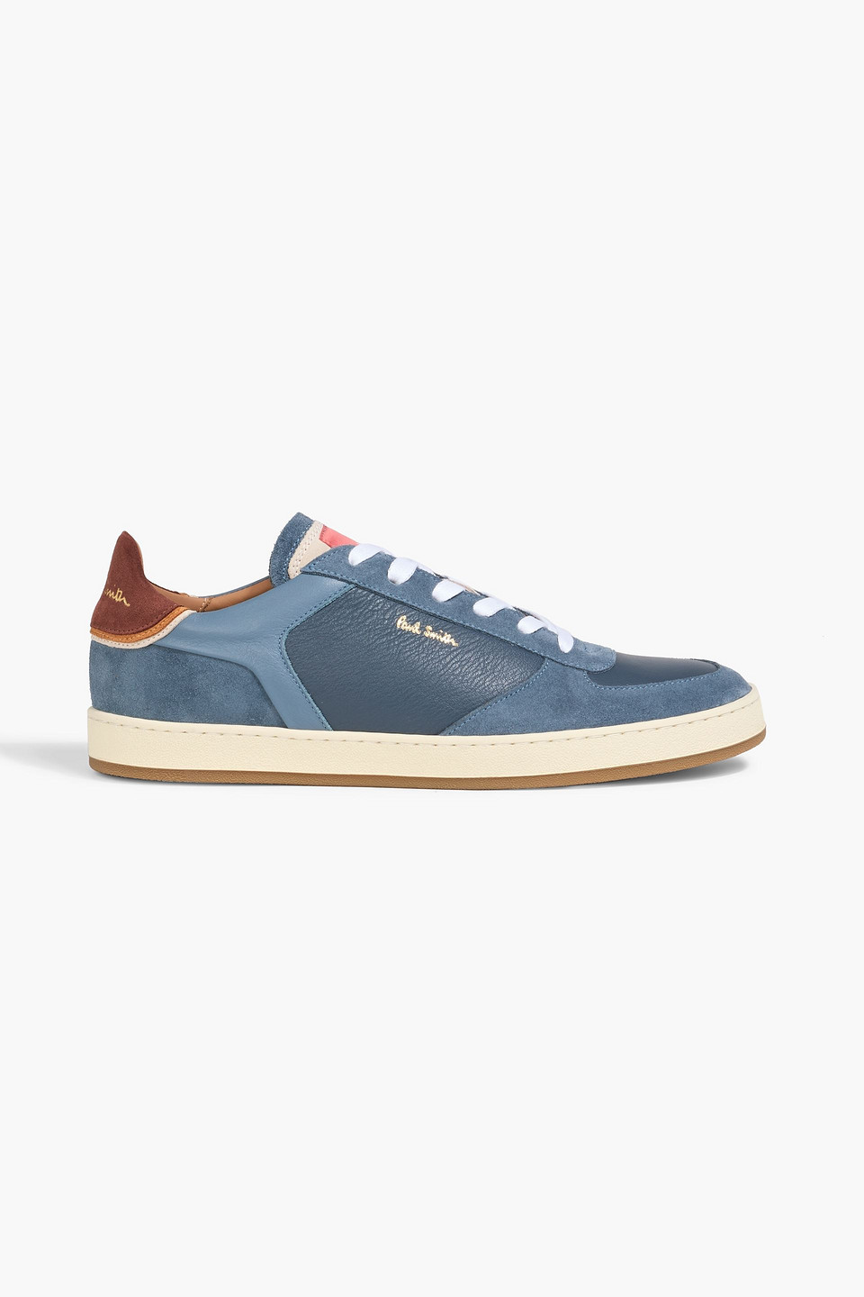 paul smith - destry suede and leather sneakers - blue - uk 7