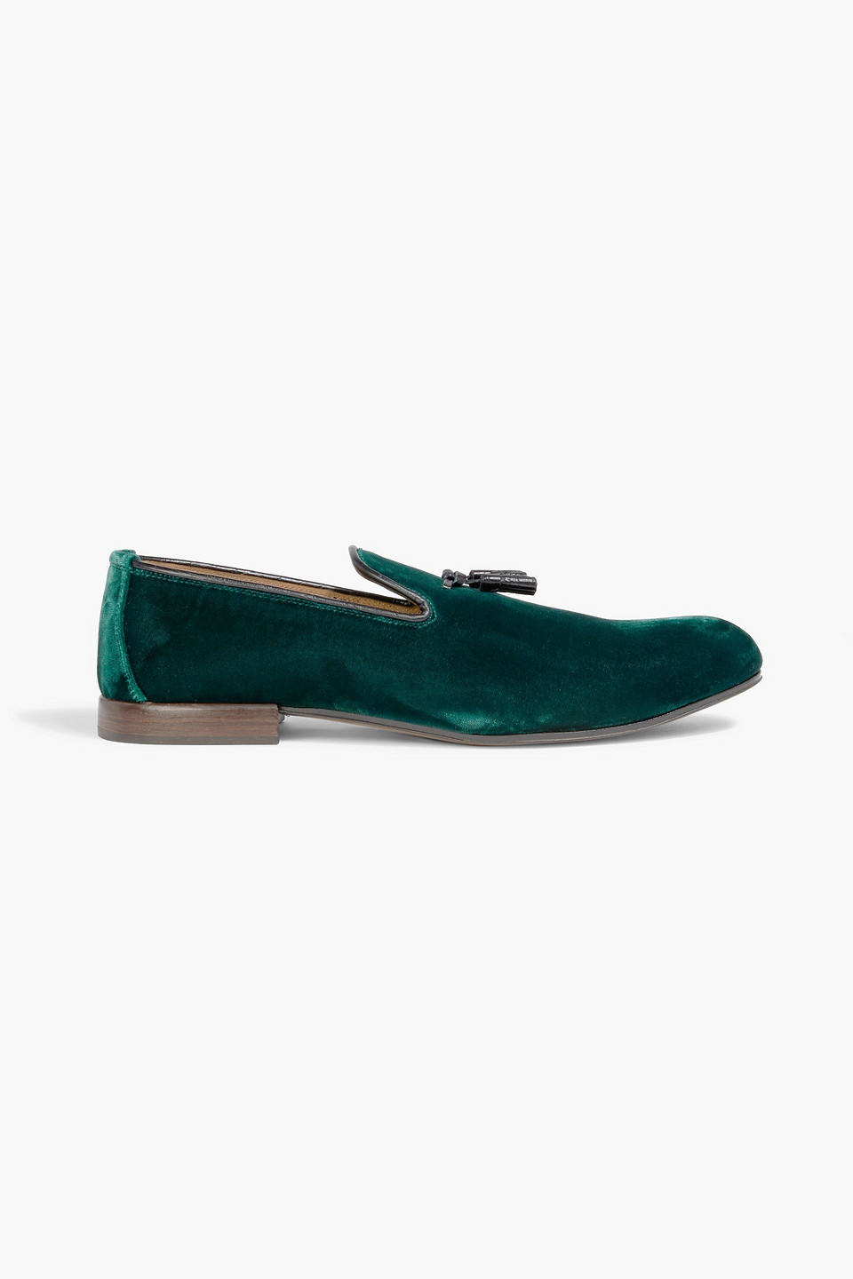 tom ford - tasseled velvet loafers - green - uk 8