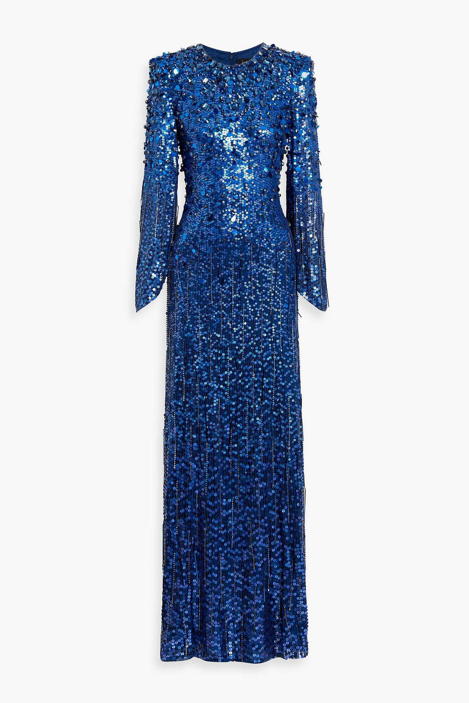 jenny packham - phara embellished tulle gown - blue - uk 10