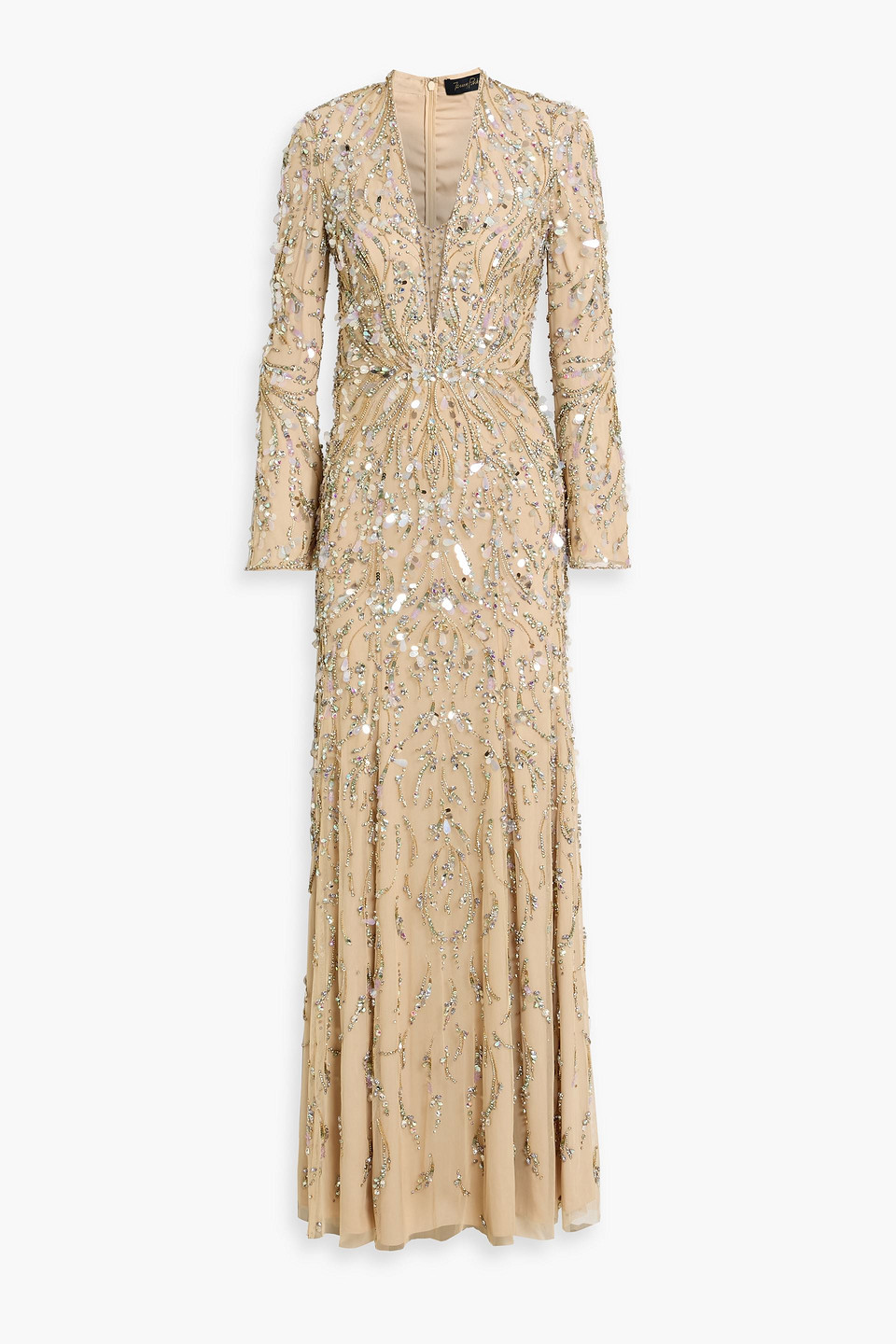 jenny packham - kaia embellished tulle gown - neutral - uk 6
