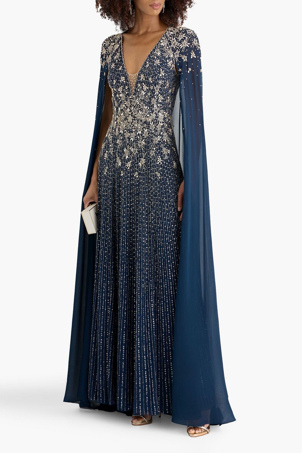 jenny packham blue dress Jenny Packham Women's Lauretta Embellished Maxi Dress - Blue - Size 18 UK/14 US