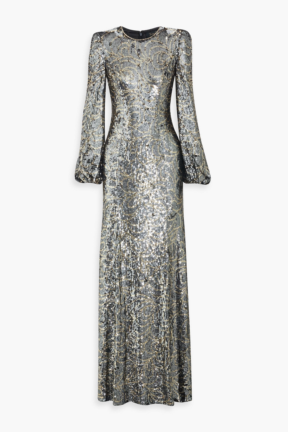 jenny packham - paradise sequined tulle gown - metallic - uk 8