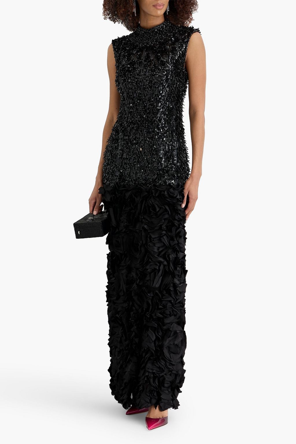 JENNY PACKHAM Charisma cape-effect embellished tulle gown | THE OUTNET