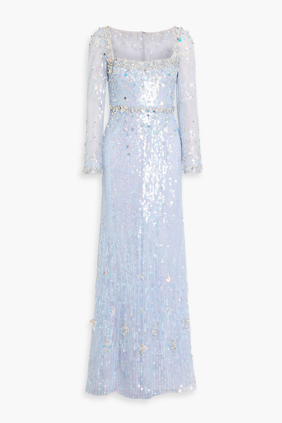 Jenny Packham Kestra Embellished Tulle Gown In Blue