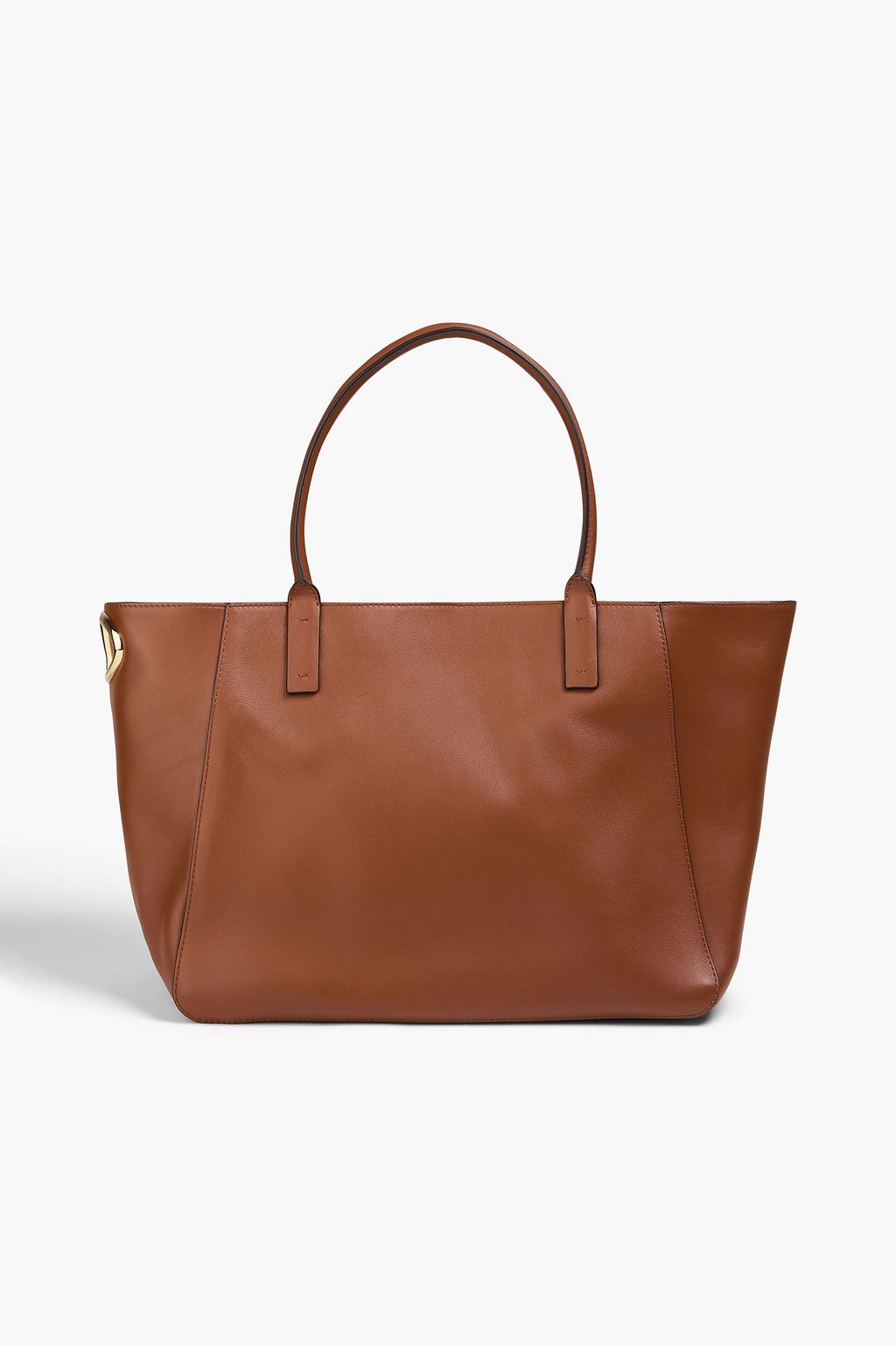 VALENTINO GARAVANI Rockstud Spike feather-trimmed leather tote