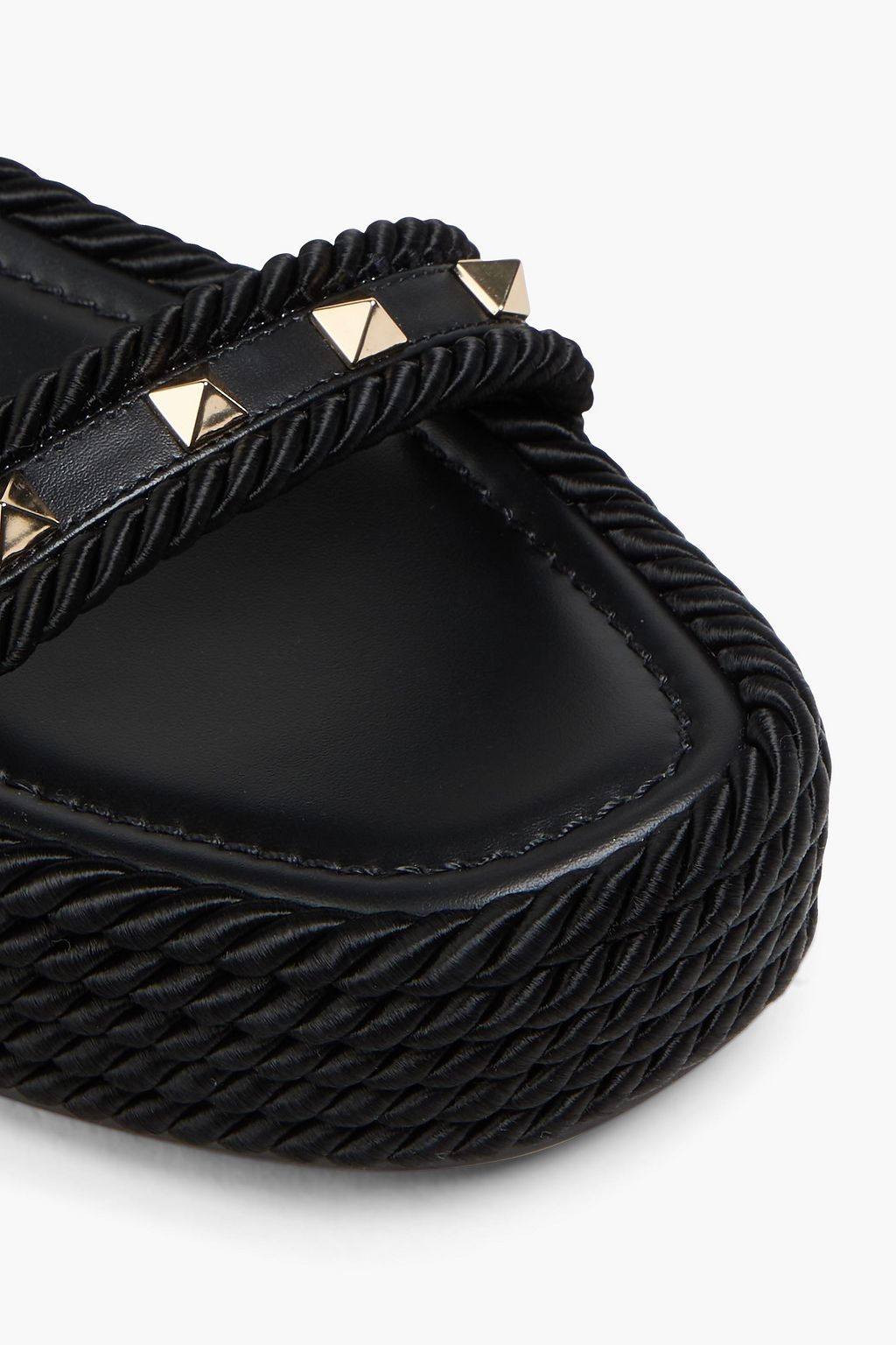 VALENTINO GARAVANI Rockstud leather and cord platform sandals