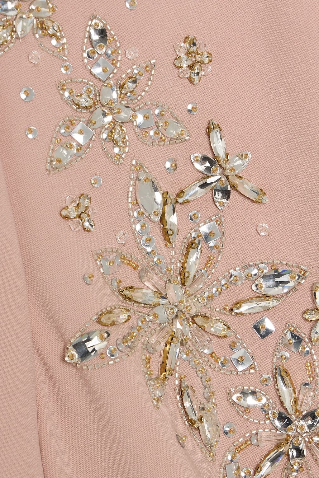 Jenny Packham Rose Bud embellished crepe midi dress - Women - Blush Dresses - UK 6