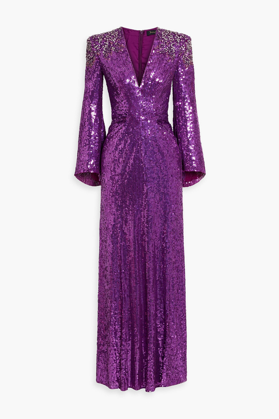 jenny packham - zinnia embellished tulle gown - purple - uk 8