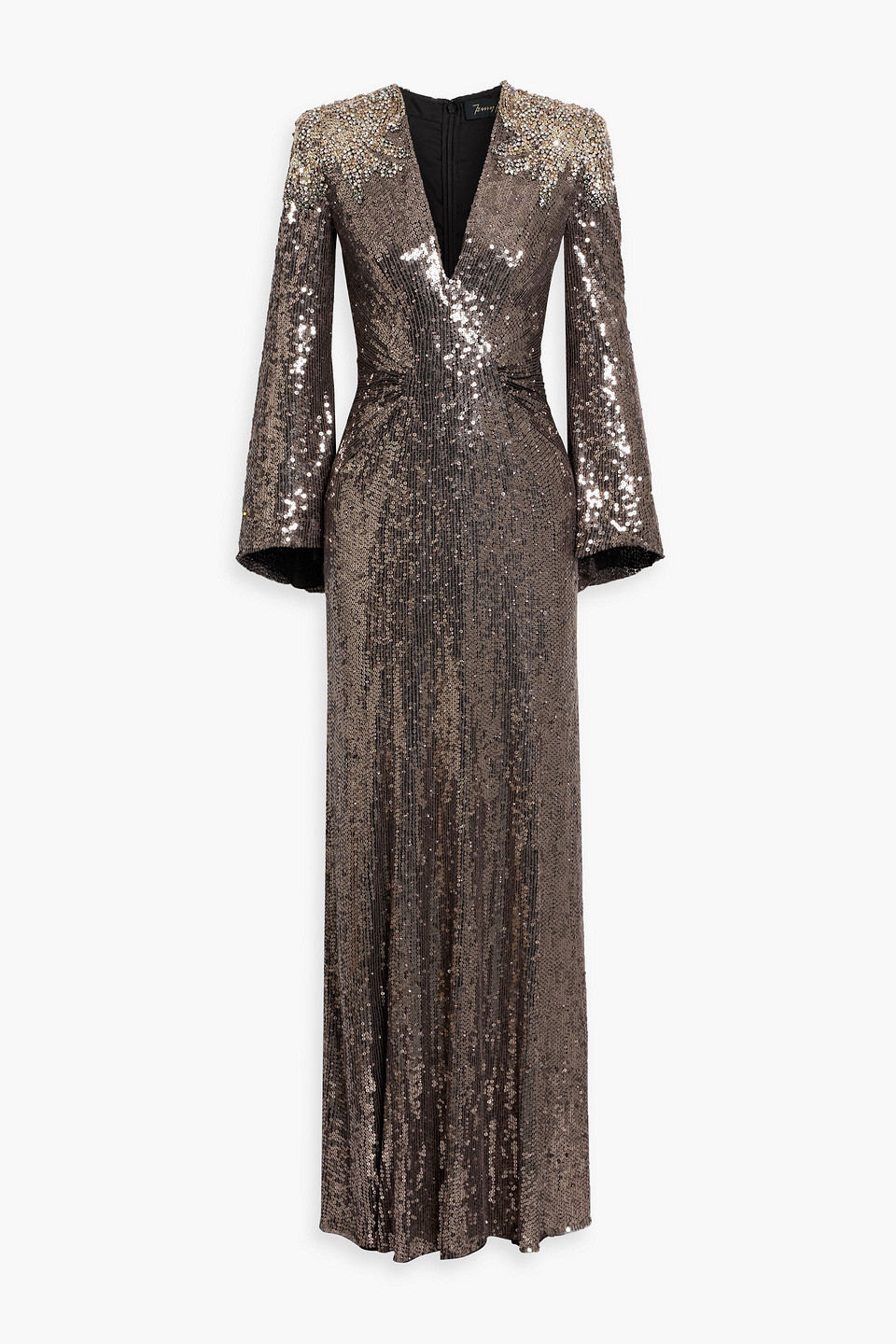Jenny Packham Zinnia Embellished Tulle Gown In Brown