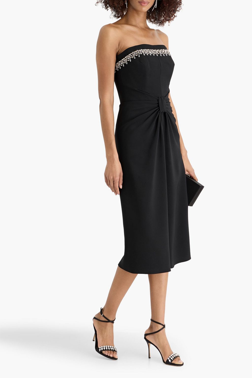 midi chambray dress womens Strut & Bolt Eyelet Strapless Midi Dress for Women in Chambray Blue at Glik's , L