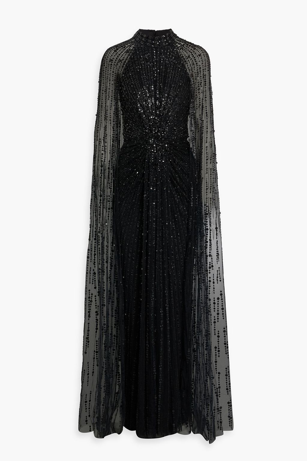 JENNY PACKHAM Charisma cape-effect embellished tulle gown | THE OUTNET