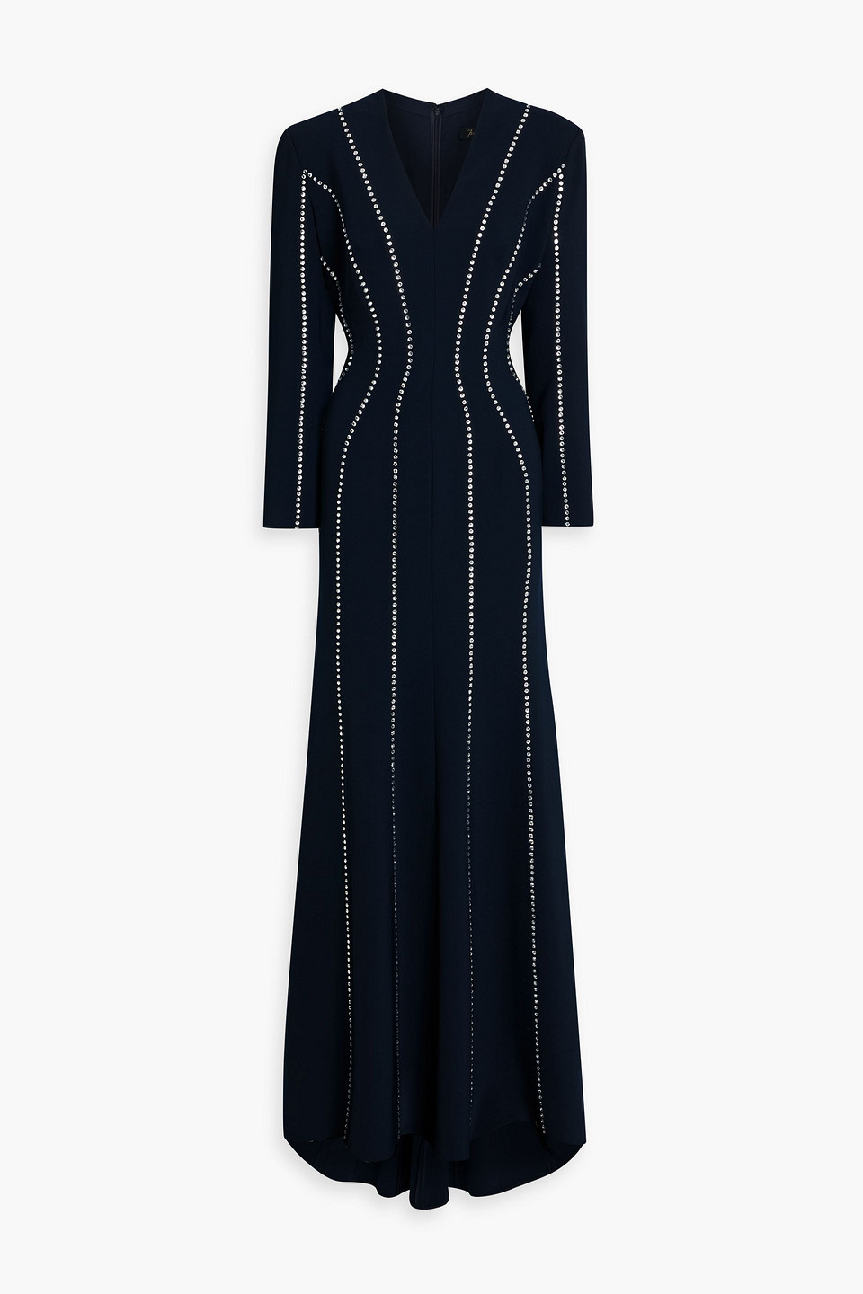 Jenny Packham Victoire Crystal-embellished Crepe Gown In Black