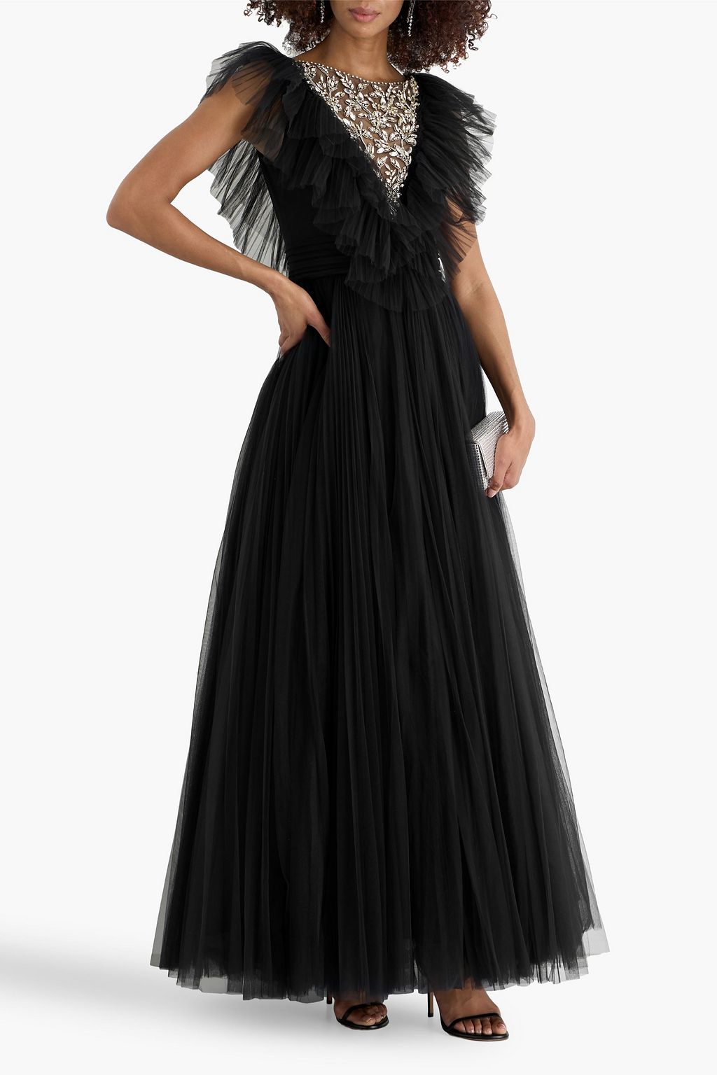 JENNY PACKHAM Fox Glove embellished ruffled tulle gown | THE OUTNET